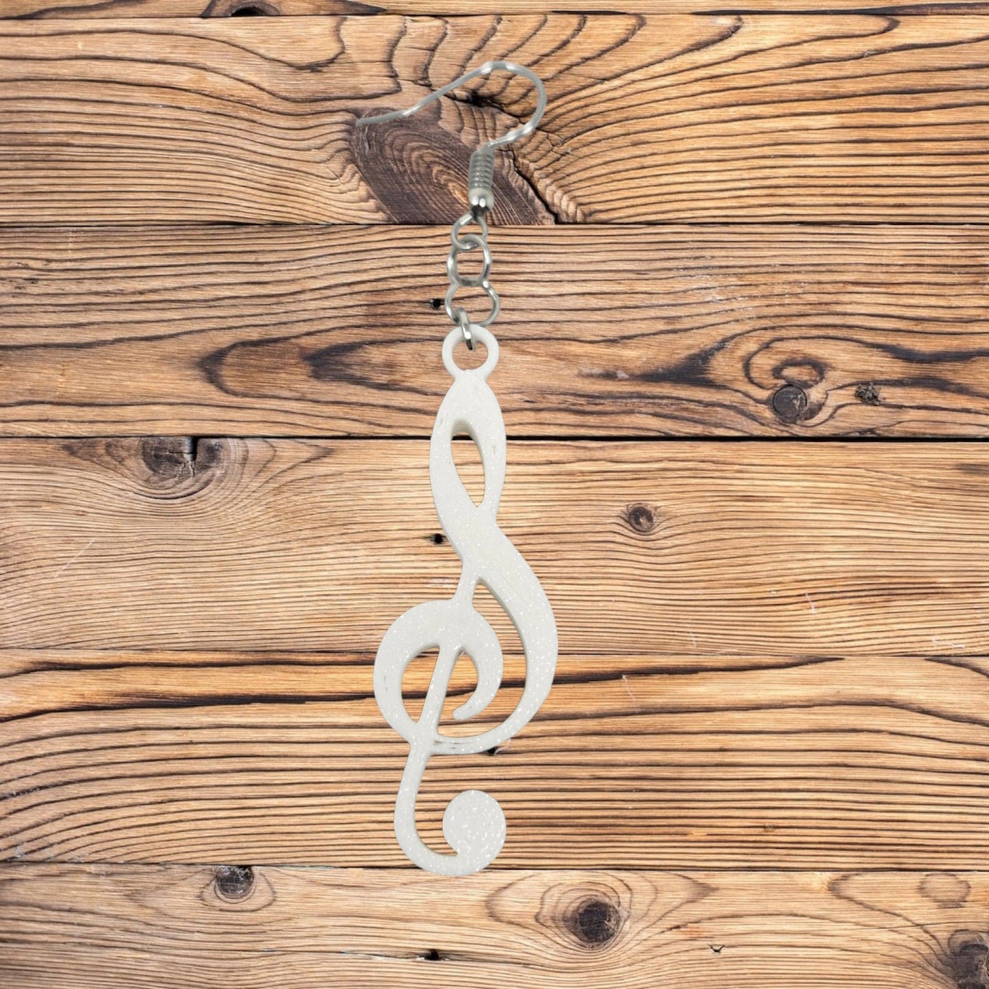 Unique Handmade Musical Note Treble Clef Earrings: Handcrafted 3D Printed Jewelry Musician Hook Earrings - Music Lover's Delight