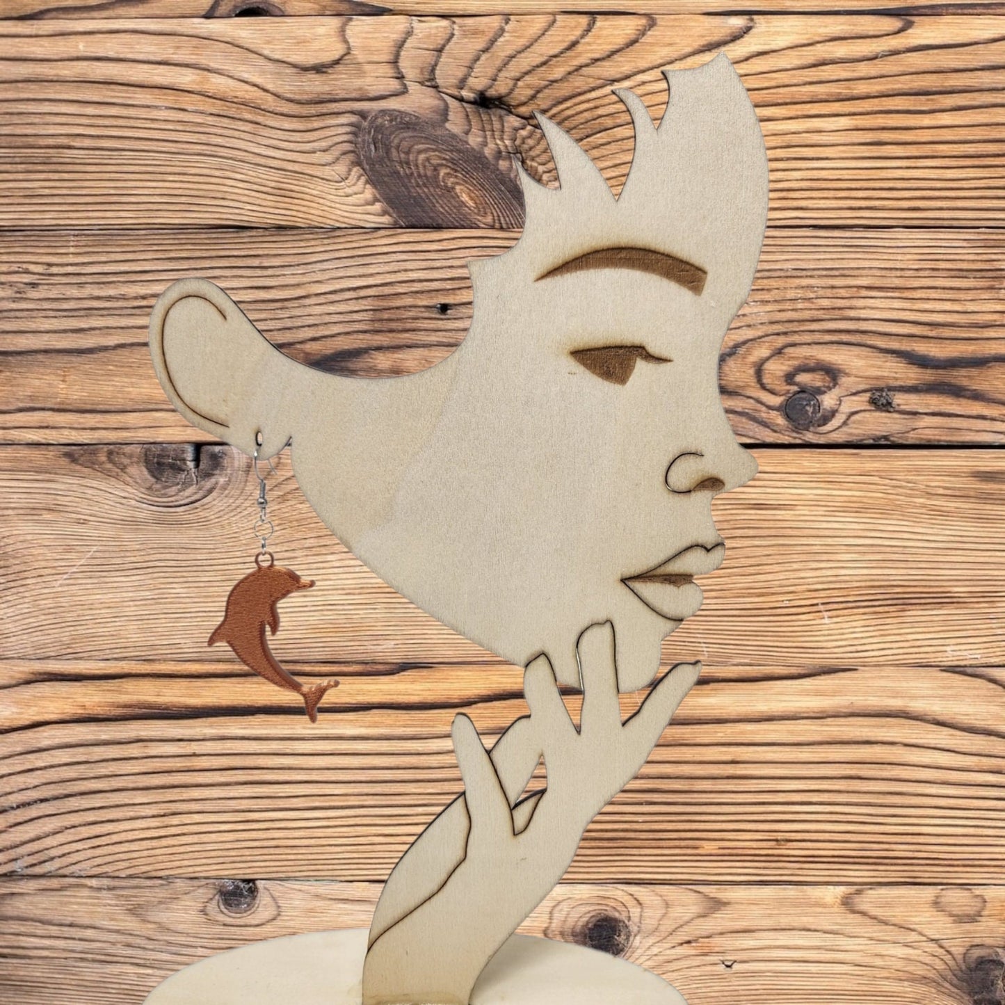 Dangle Hook Earrings - 3D Printed Dolphin Sea Life Jewelry, Ocean-Inspired Animal Design, Unique Gift for Ocean Lovers