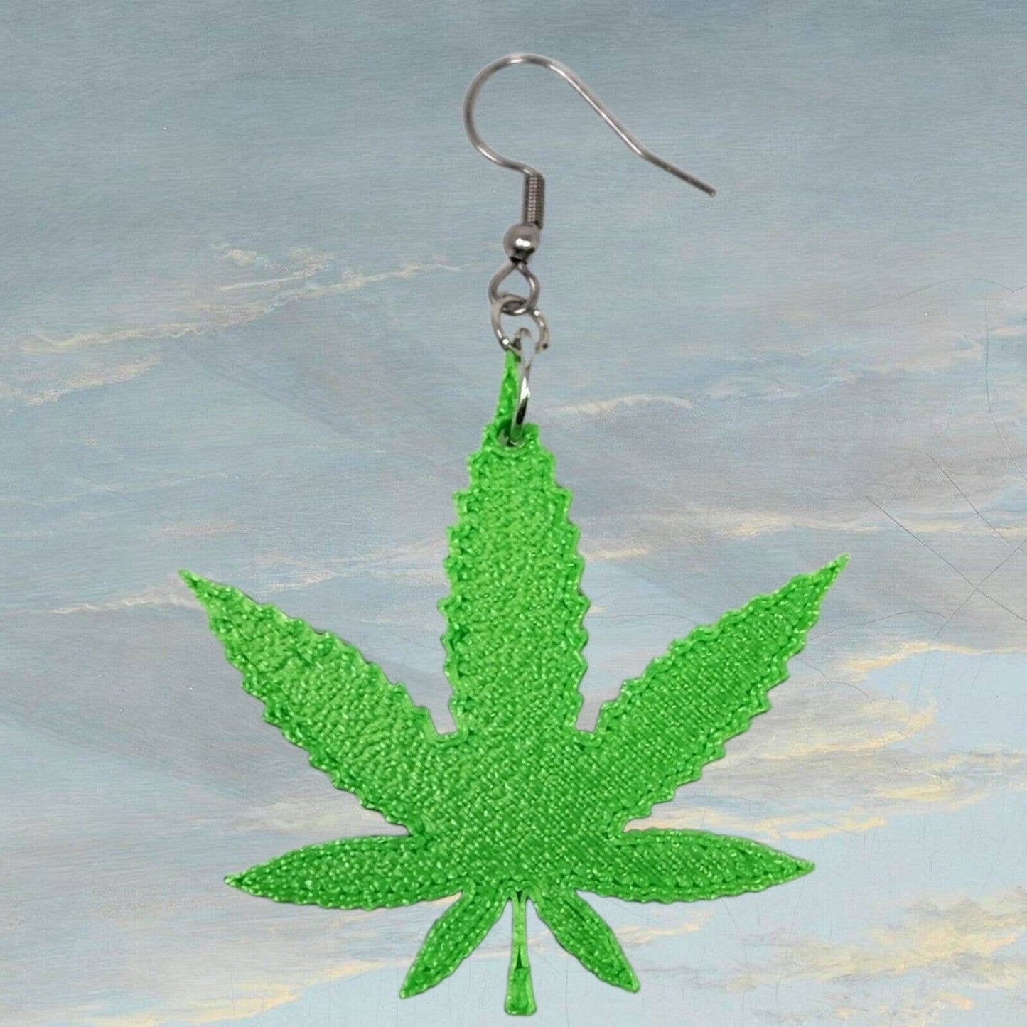 Cannabis Leaf 3d Print Earrings - Handcrafted Marijuana Jewelry Gift, Perfect for Stylish Weed Aficionados