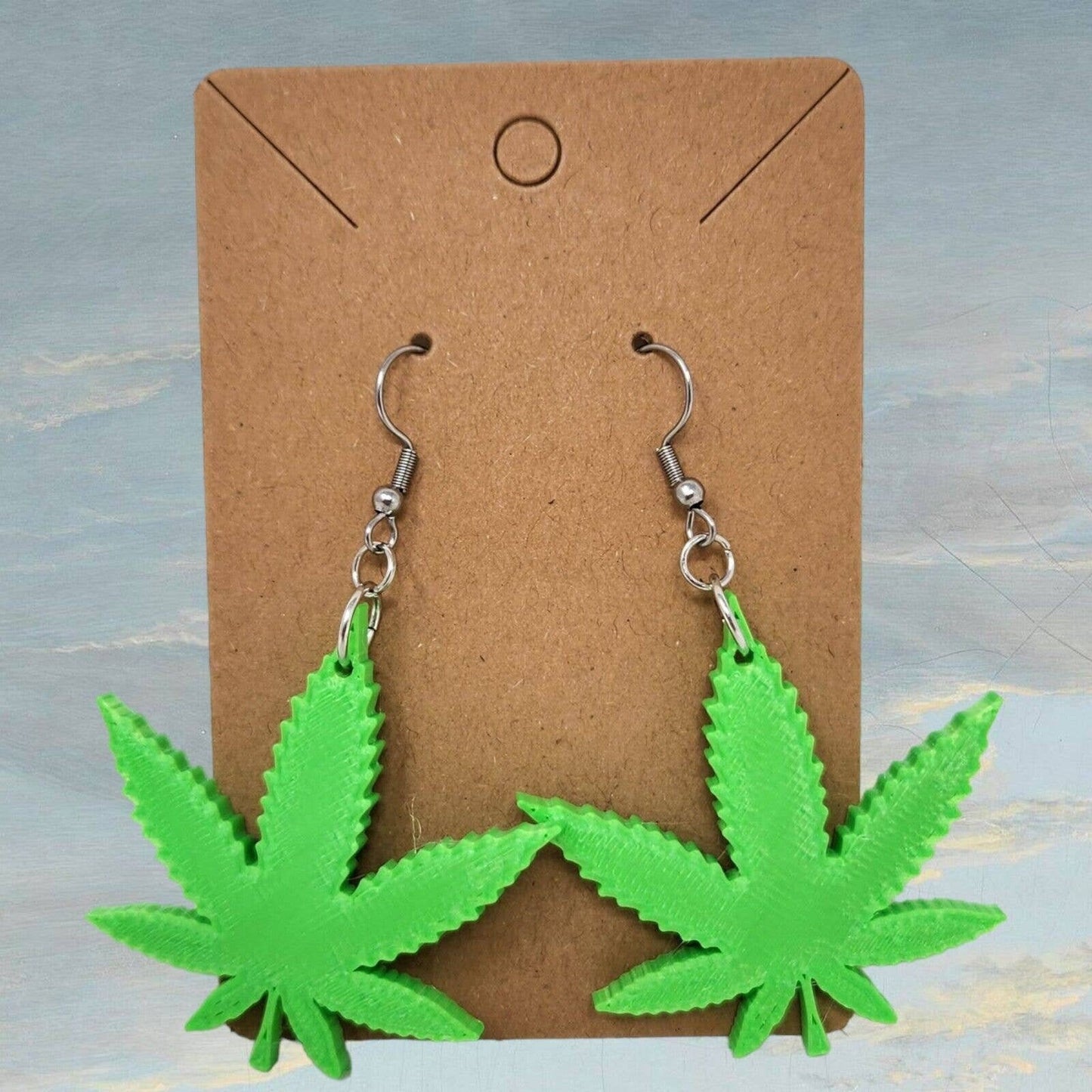 Cannabis Leaf 3d Print Earrings - Handcrafted Marijuana Jewelry Gift, Perfect for Stylish Weed Aficionados