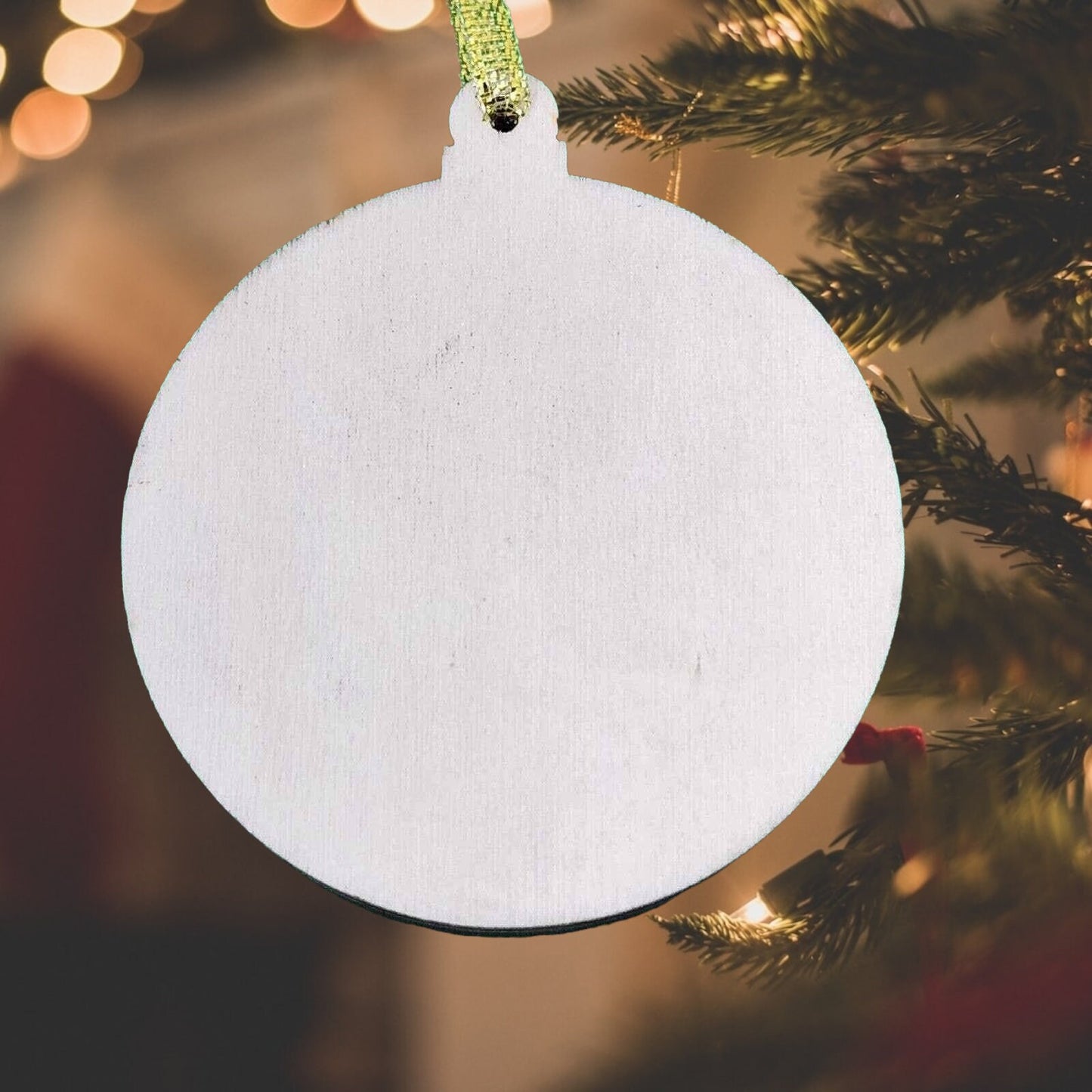 Handmade Wooden Christmas Ornament: Laser Cut Snowflakes on a Round Bauble, Tree Decoration