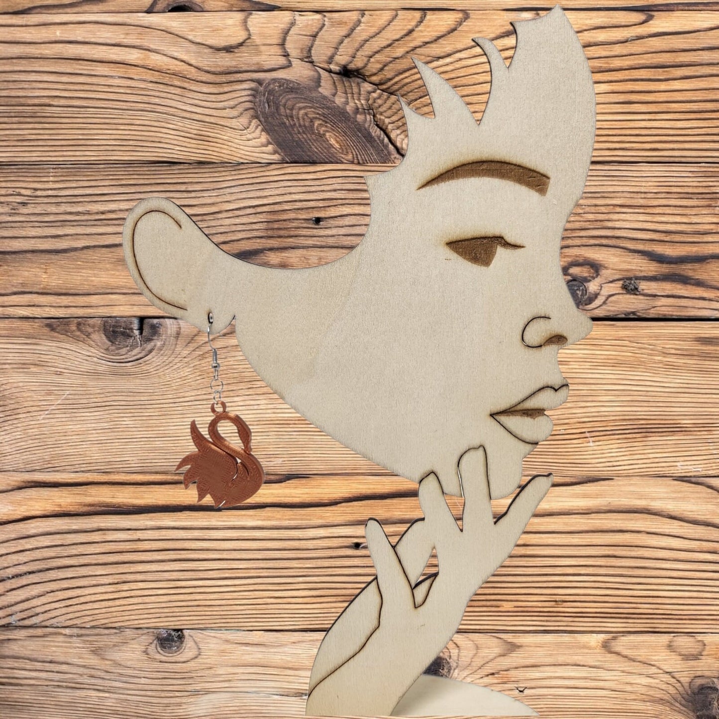 3D Printed Swan Dangle Drop Earrings - Graceful Hook Jewelry for Elegant Style