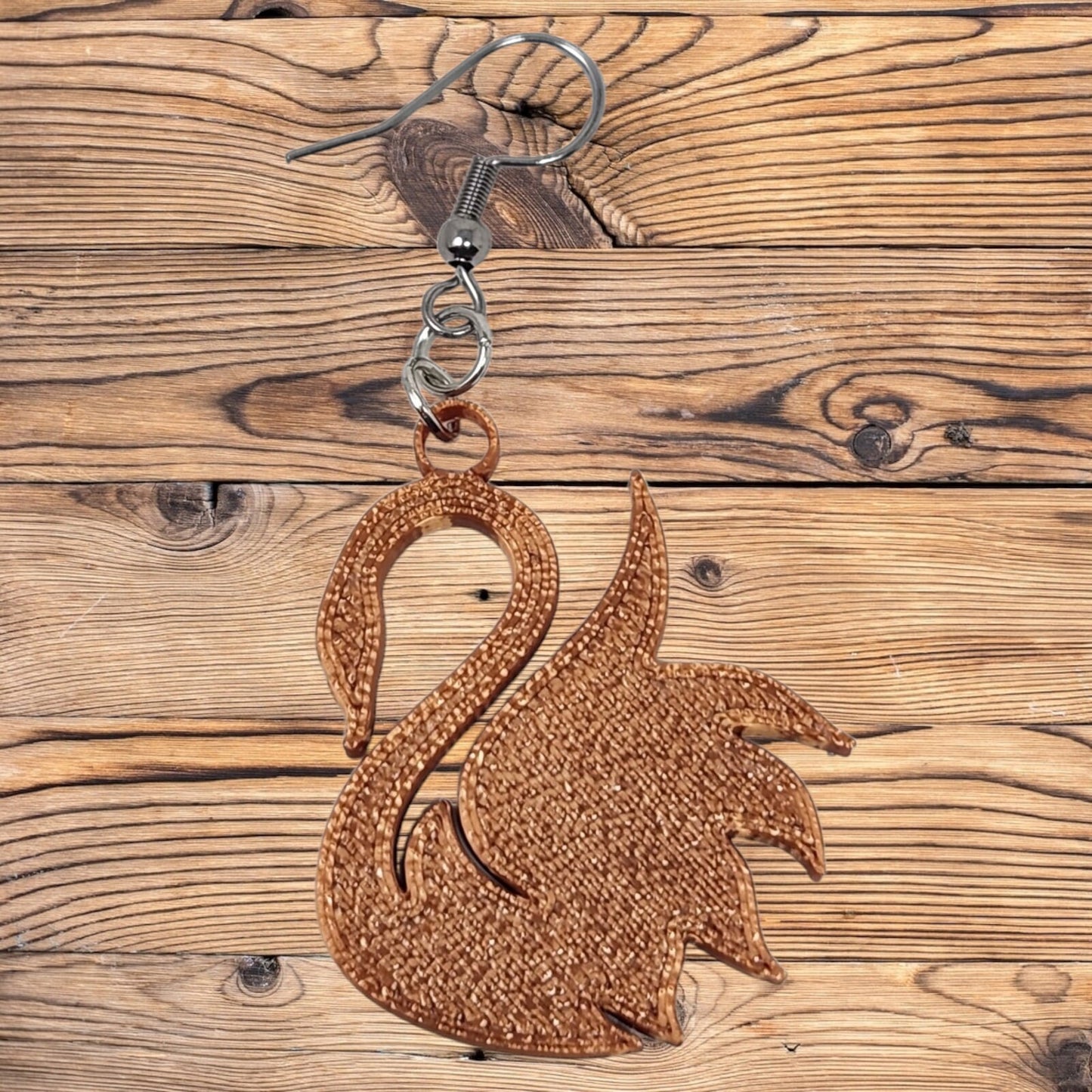 3D Printed Swan Dangle Drop Earrings - Graceful Hook Jewelry for Elegant Style
