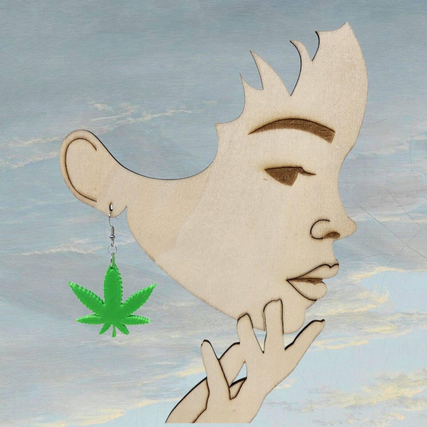 Cannabis Leaf 3d Print Earrings - Handcrafted Marijuana Jewelry Gift, Perfect for Stylish Weed Aficionados