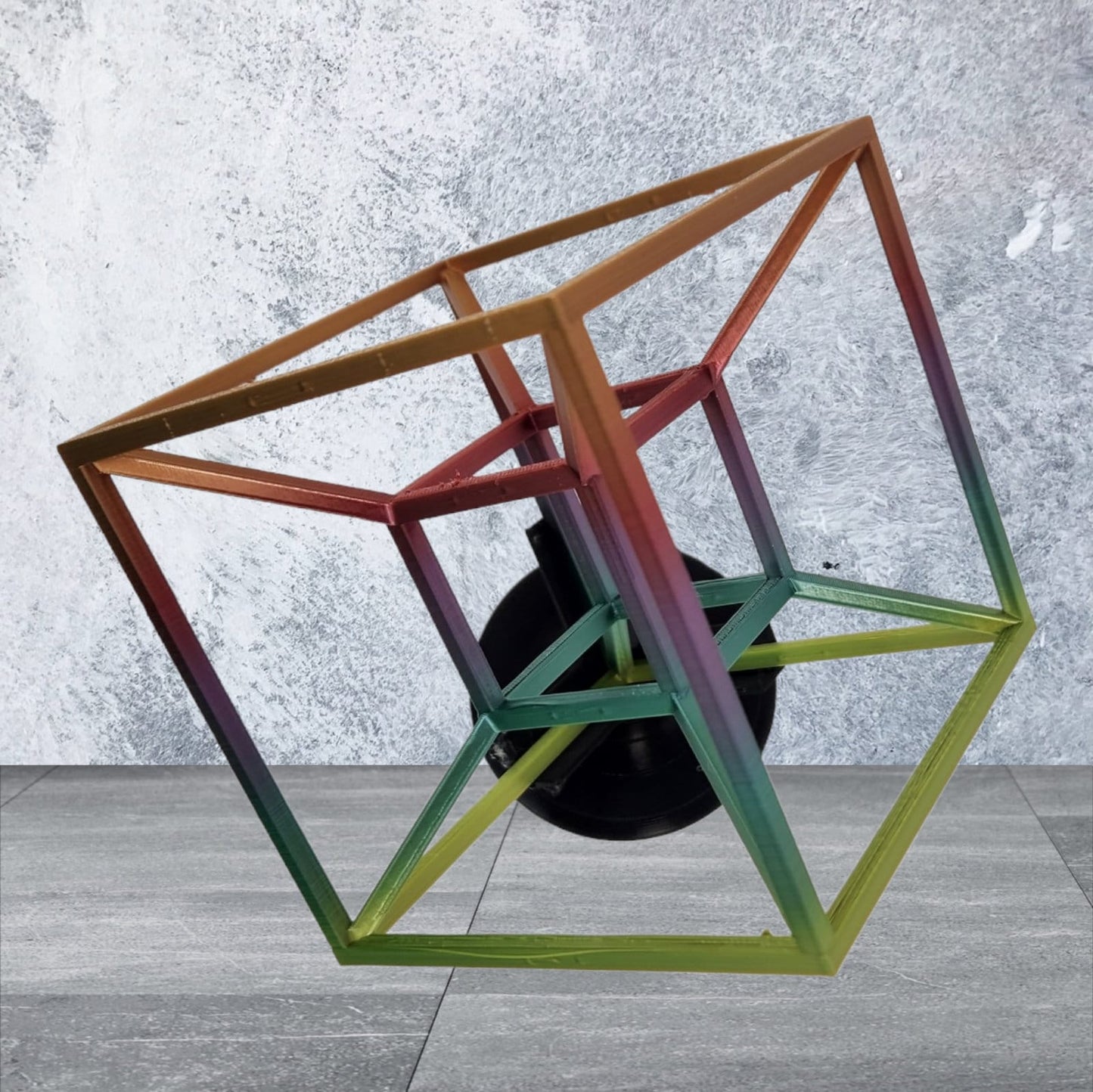 Tesseract Hypercube - Stunning 4D Sculpture, Dimensional Geometry Art - Spatial Dimension Masterpiece - 3D Printed