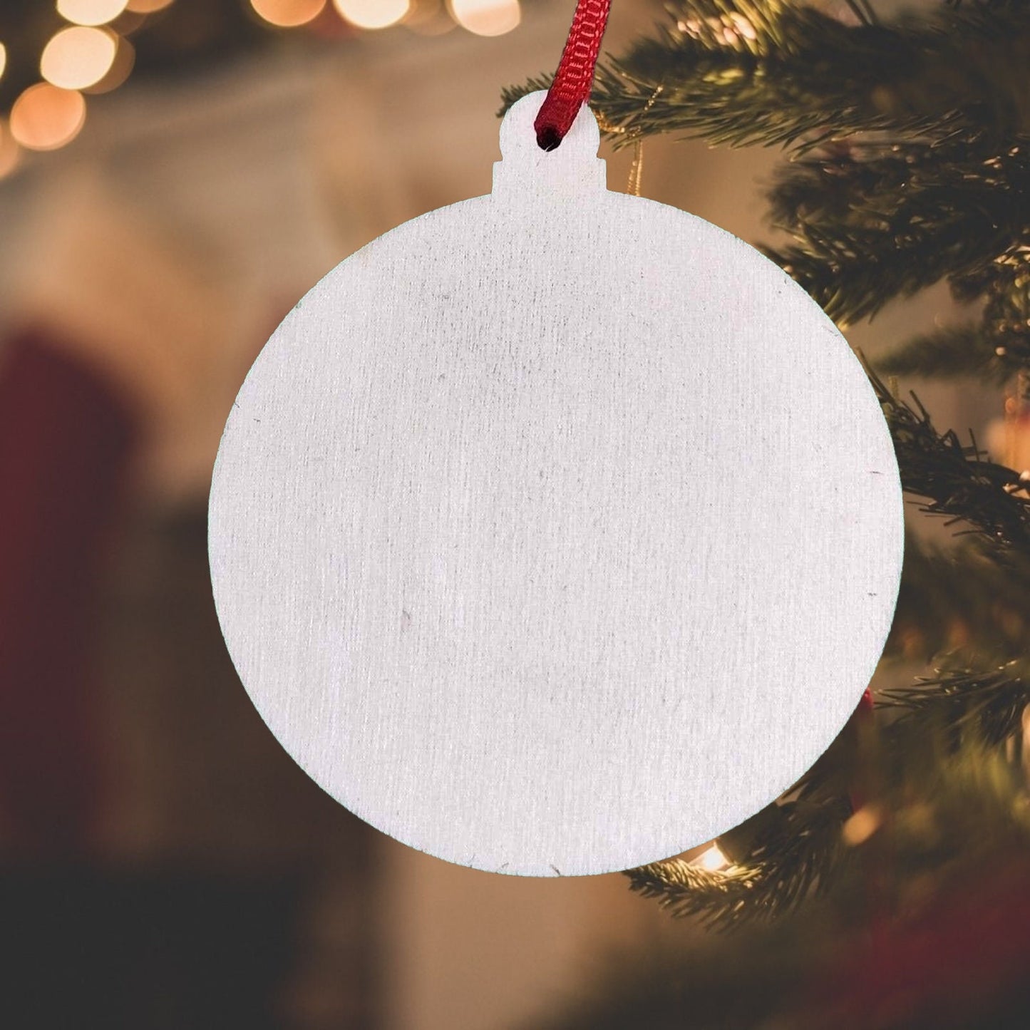 Handcrafted Wooden Cardinal with Santa Hat Ornament, Laser Cut Christmas Bauble, Forest Night Scene Holiday Decor