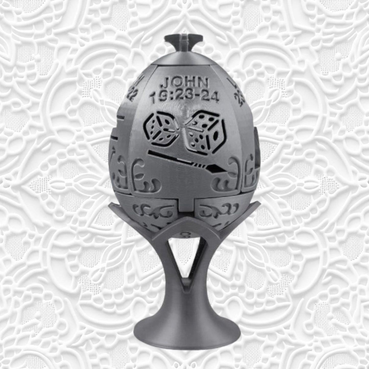 Easter Resurrection Egg - 3D Printed with Bible Verses & Depictions of Jesus's Death and Resurrection - Unique Easter Gift