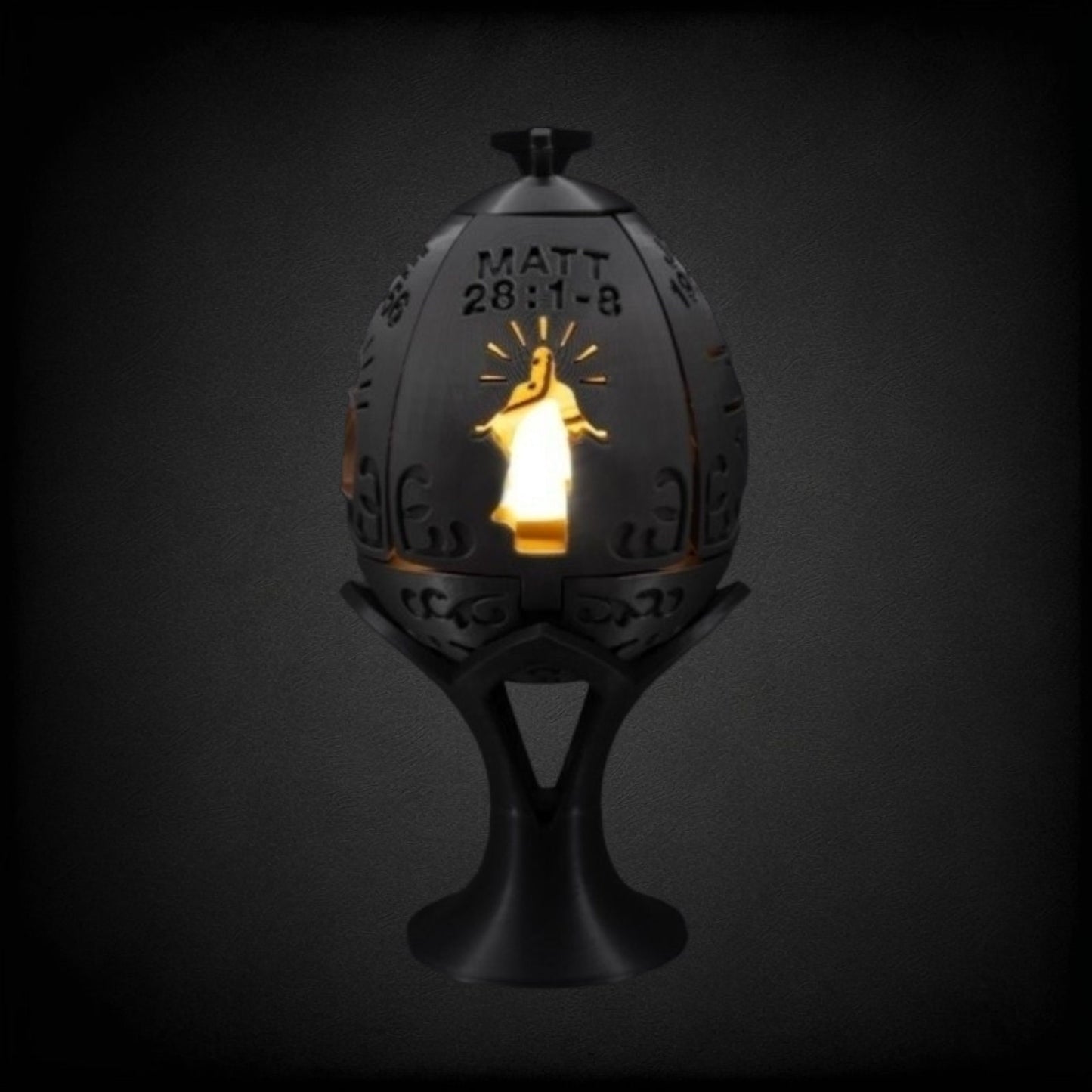 Easter Resurrection Egg - 3D Printed with Bible Verses & Depictions of Jesus's Death and Resurrection - Unique Easter Gift