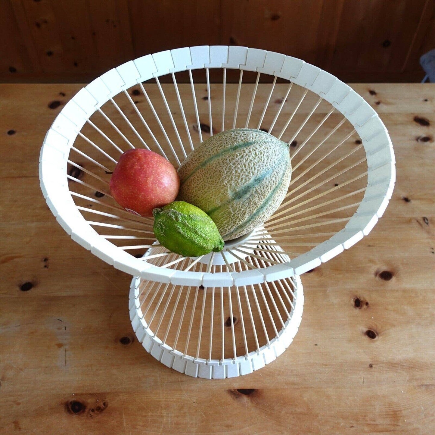 Handcrafted Art Deco Style 3D Printed Bowl | Unique Home Decor Piece with Wooden Skewers, Decoration Wooden Skewer Fruit Bowl Wind