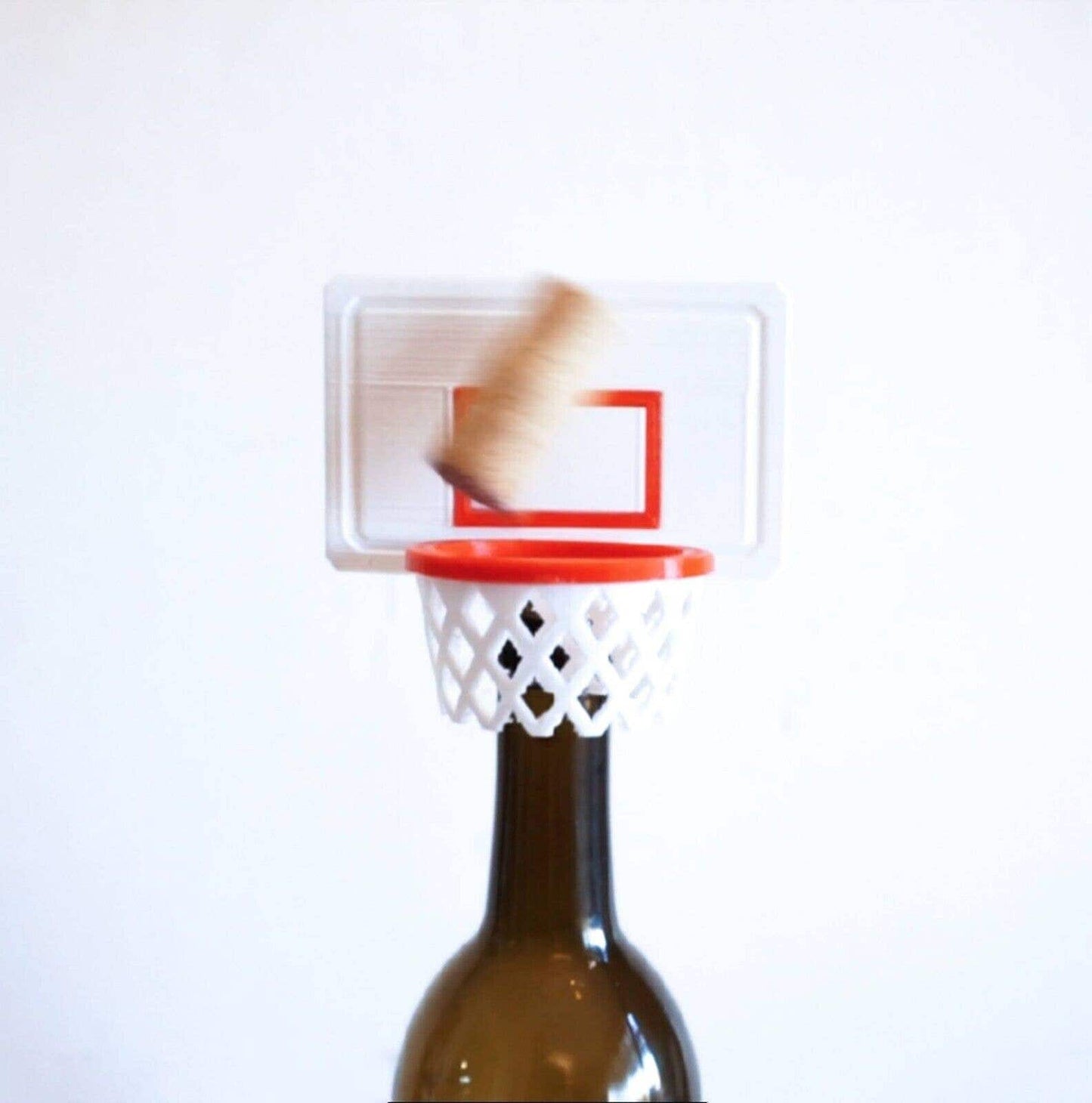 Basketball Hoop Cork Wine Bottle Stopper - Sports Inspired, Handmade & 3D Printed Wine Accessory