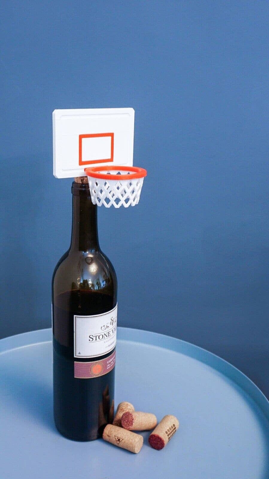 Basketball Hoop Cork Wine Bottle Stopper - Sports Inspired, Handmade & 3D Printed Wine Accessory
