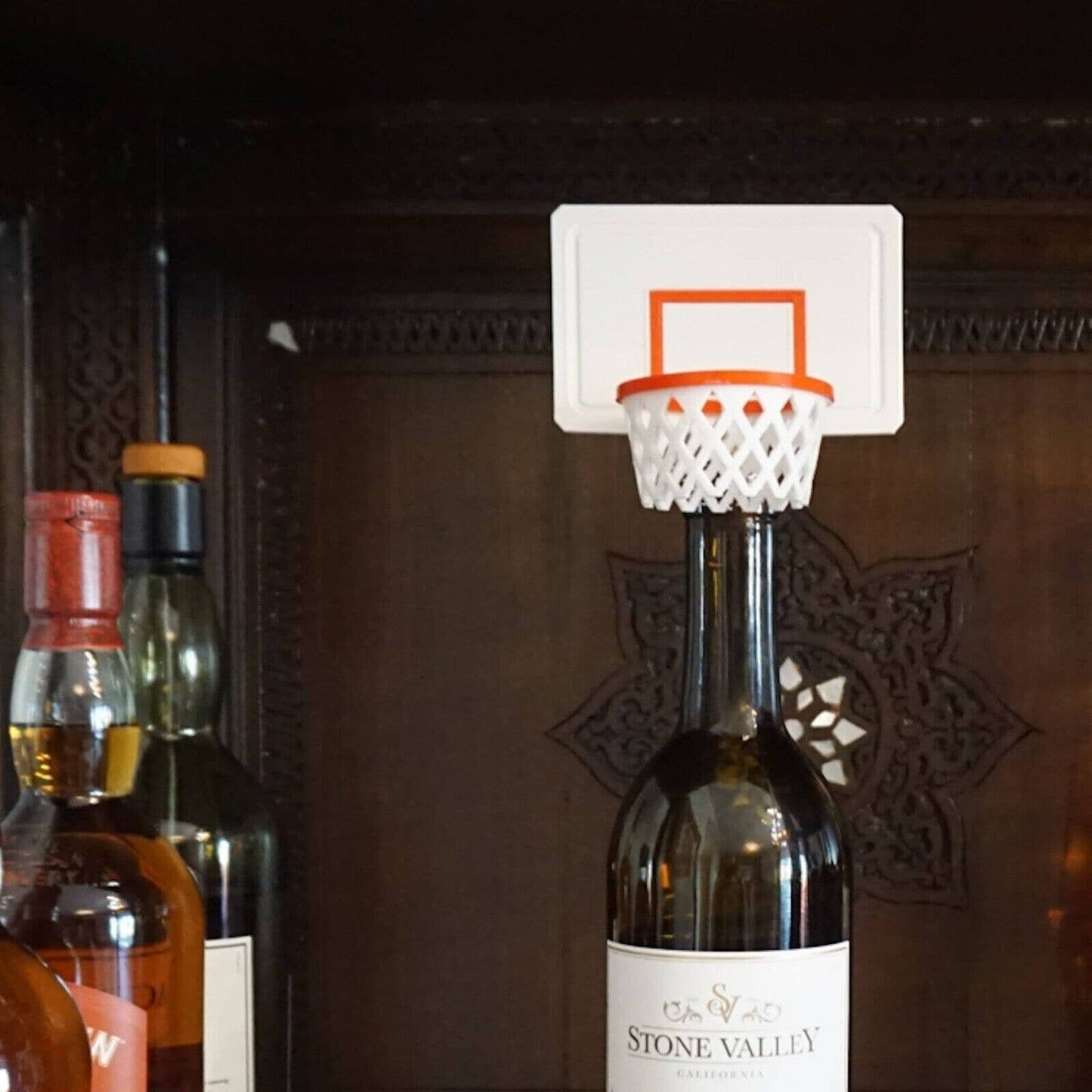 Basketball Hoop Cork Wine Bottle Stopper - Sports Inspired, Handmade & 3D Printed Wine Accessory