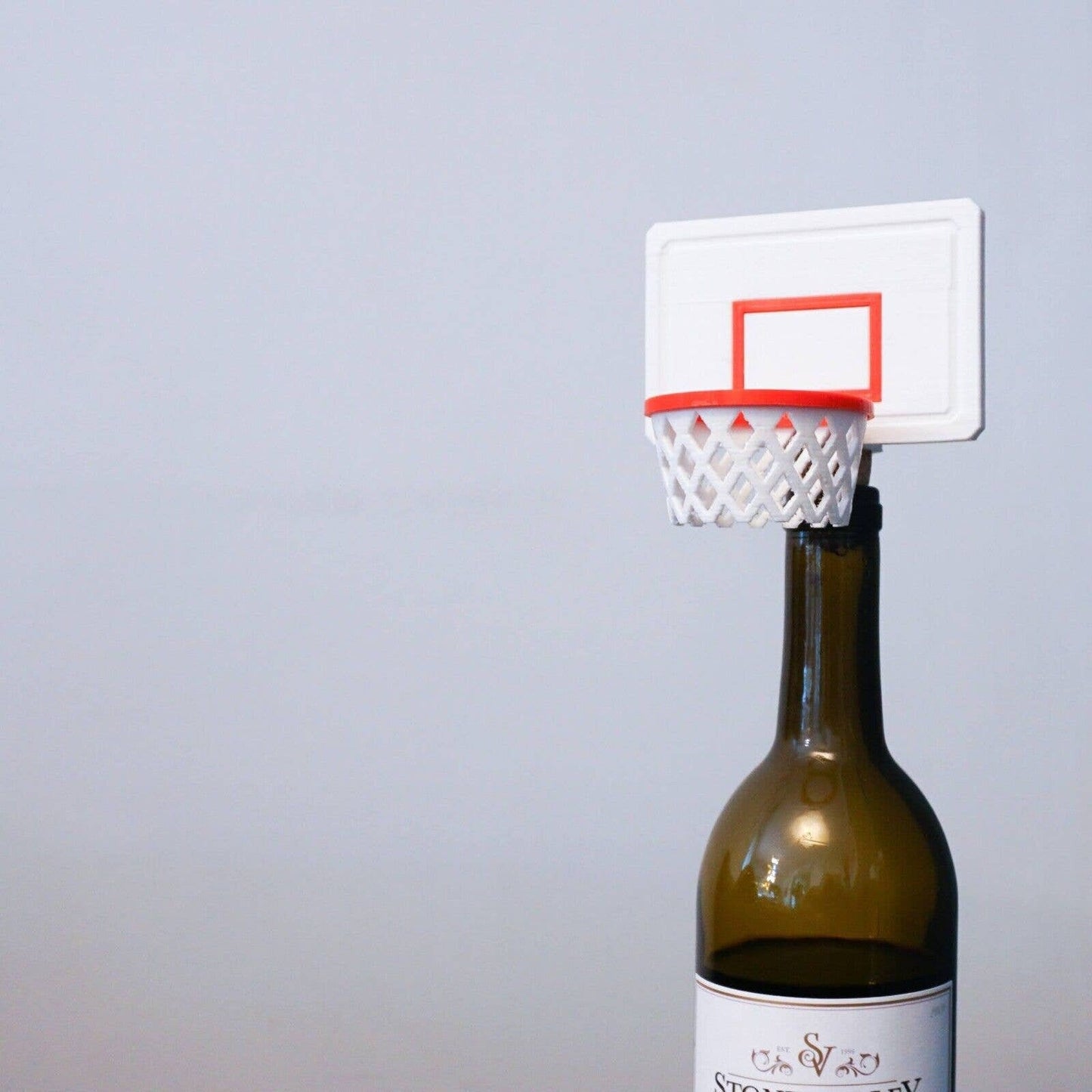 Basketball Hoop Cork Wine Bottle Stopper - Sports Inspired, Handmade & 3D Printed Wine Accessory