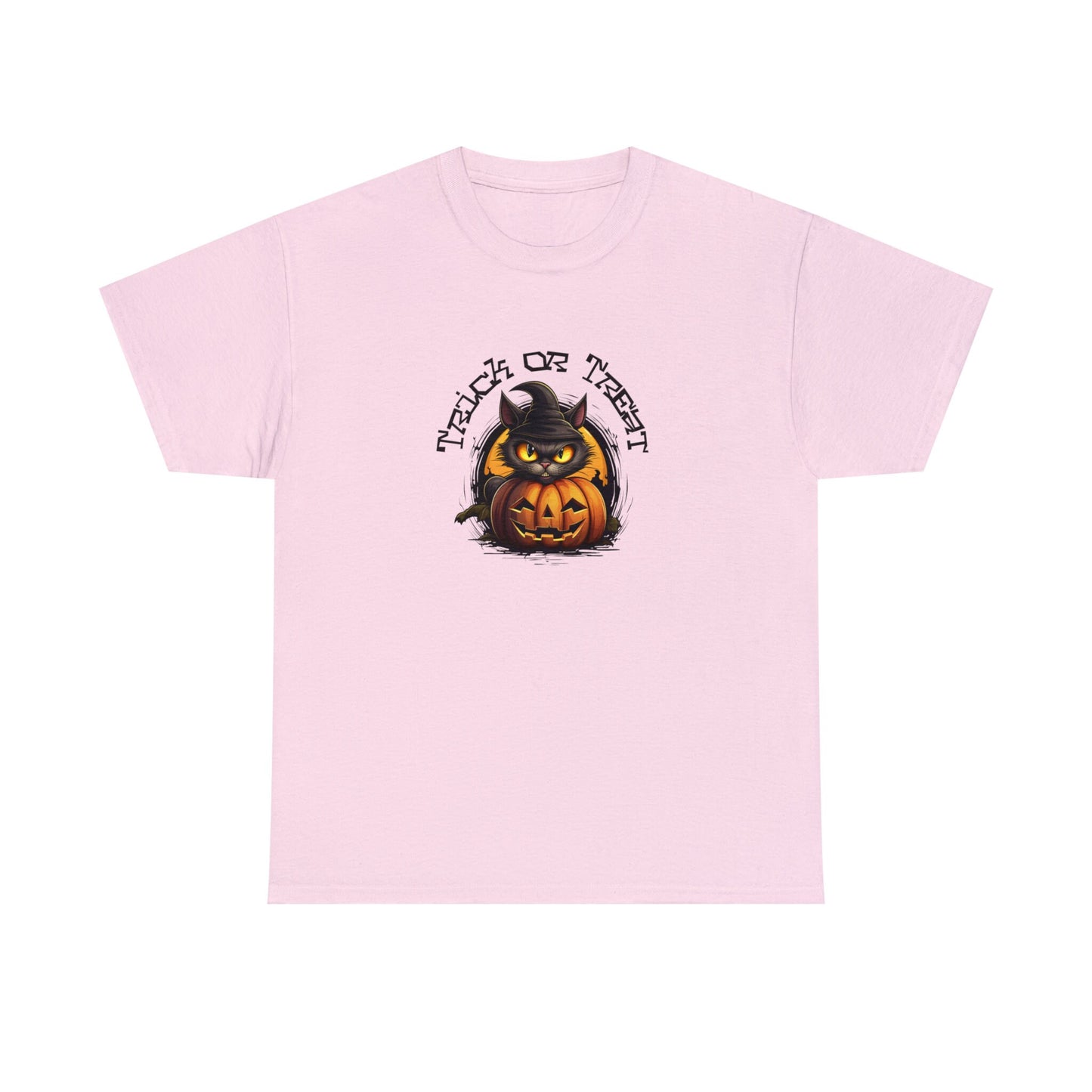Halloween Scary Black Cat Trick or Treat Witch Pumpkin Fall T-Shirt Black Cat on Pumpkin shirt for fall Black Cat tee Halloween Black Cat