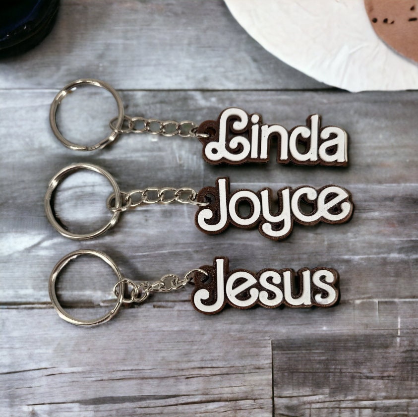 3D Printed Custom Name Keychain & Zipper Pull - Personalized Accessories - Modern Two Tone Bag Charm - Unique Gift Idea