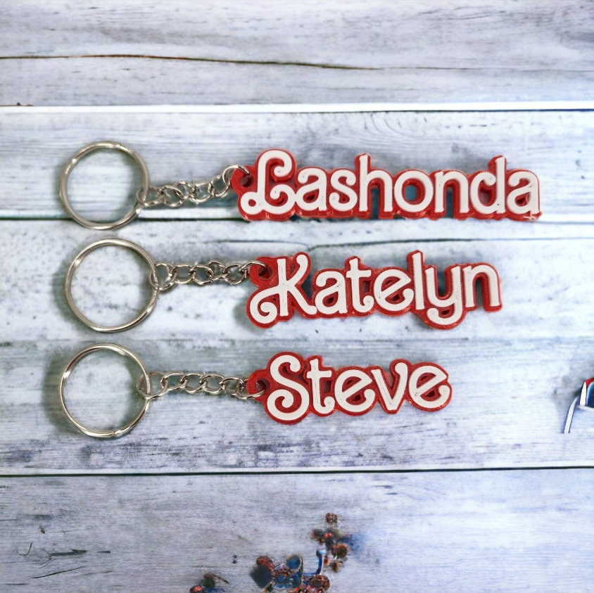 3D Printed Custom Name Keychain & Zipper Pull - Personalized Accessories - Modern Two Tone Bag Charm - Unique Gift Idea