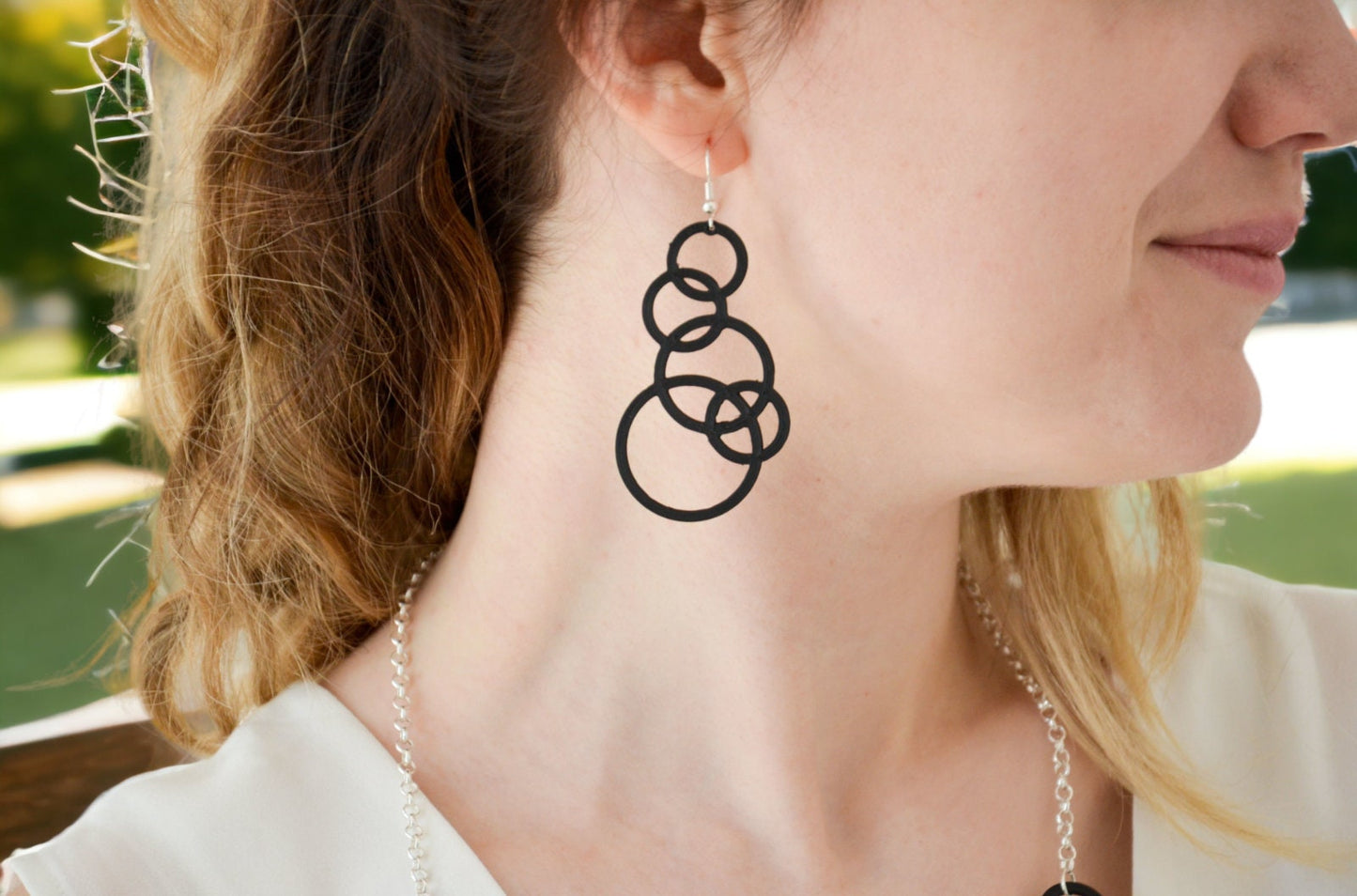 Bubble Earring Necklace Set - Unique 3D Printed Jewelry, Buoyant Burst Bling, Hook Earrings & Pendant for Women