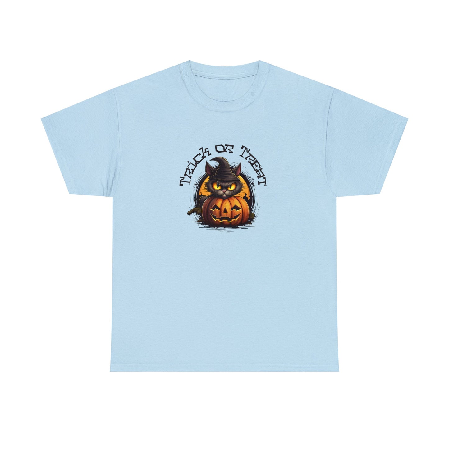 Halloween Scary Black Cat Trick or Treat Witch Pumpkin Fall T-Shirt Black Cat on Pumpkin shirt for fall Black Cat tee Halloween Black Cat