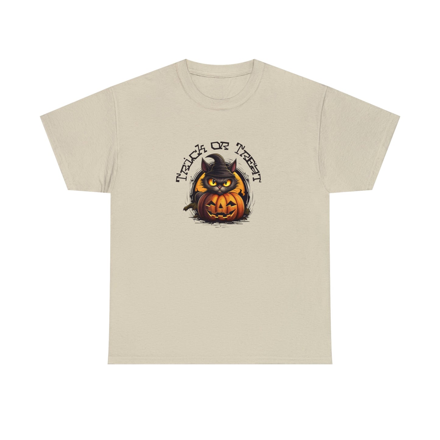 Halloween Scary Black Cat Trick or Treat Witch Pumpkin Fall T-Shirt Black Cat on Pumpkin shirt for fall Black Cat tee Halloween Black Cat