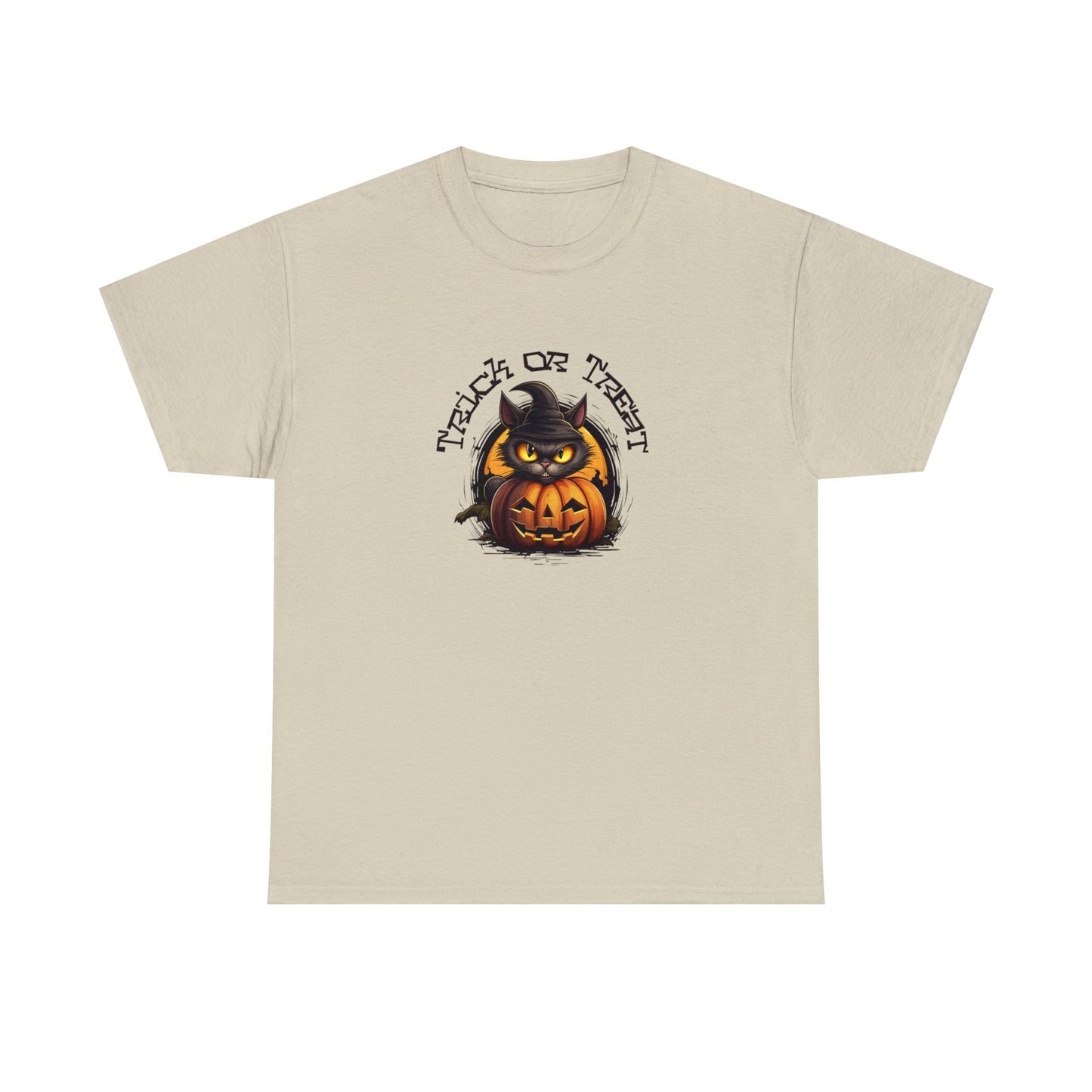 Halloween Scary Black Cat Trick or Treat Witch Pumpkin Fall T-Shirt Black Cat on Pumpkin shirt for fall Black Cat tee Halloween Black Cat