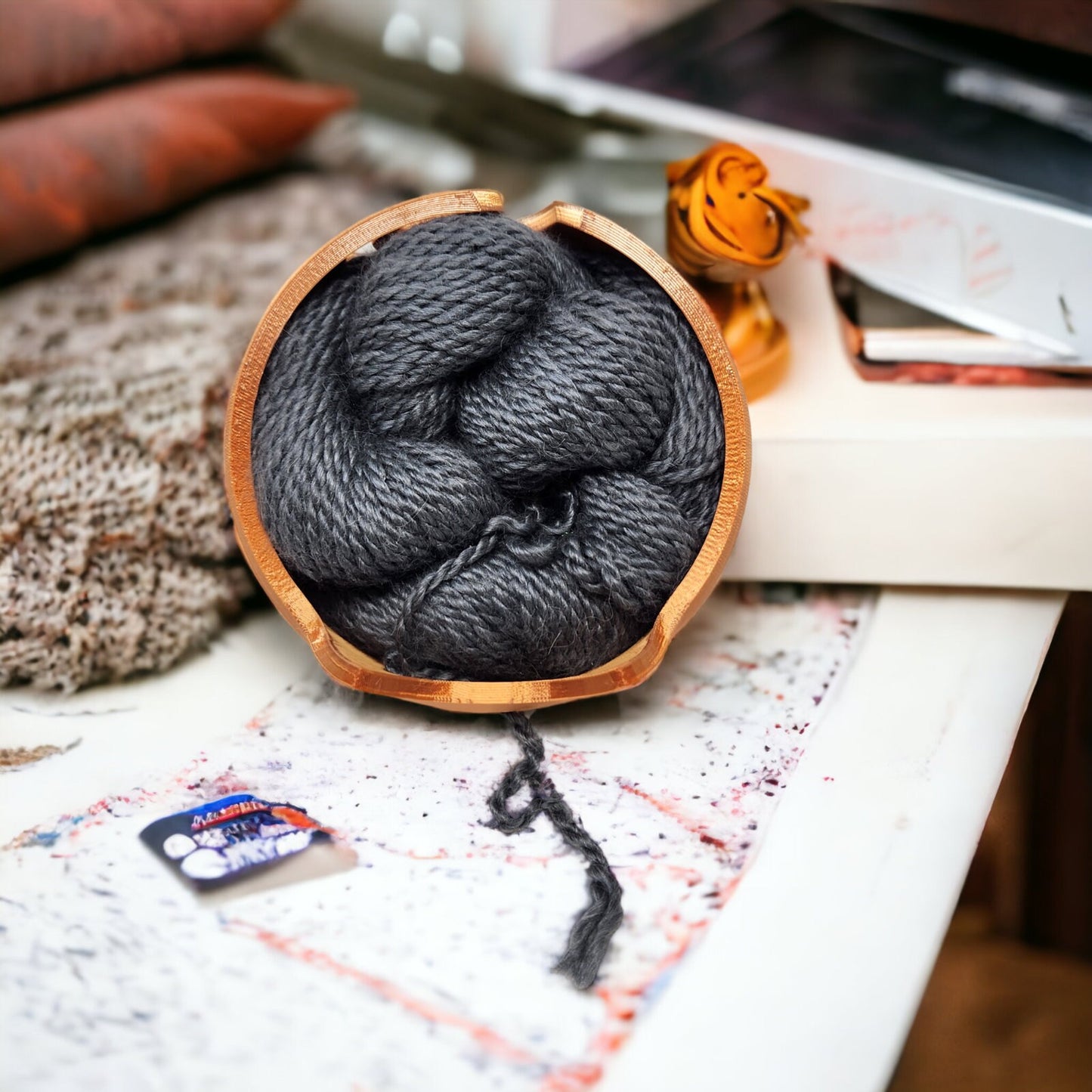 Cat Head Shaped Yarn Bowl - Perfect Knitting & Crochet Enthusiast Feline Themed Gift  Accessory