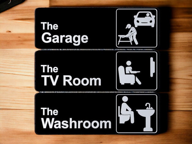 3D Printed Office Signs Plaques Labels in the Style of The Office TV Show - Personalize Your Room, Door, or Wall
