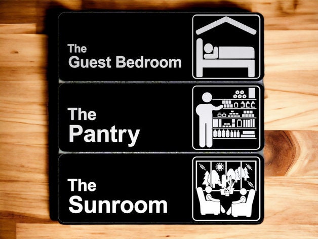 3D Printed Office Signs Plaques Labels in the Style of The Office TV Show - Personalize Your Room, Door, or Wall