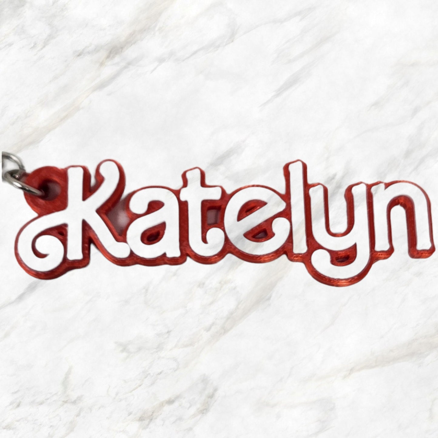 3D Printed Custom Name Keychain & Zipper Pull - Personalized Accessories - Modern Two Tone Bag Charm - Unique Gift Idea