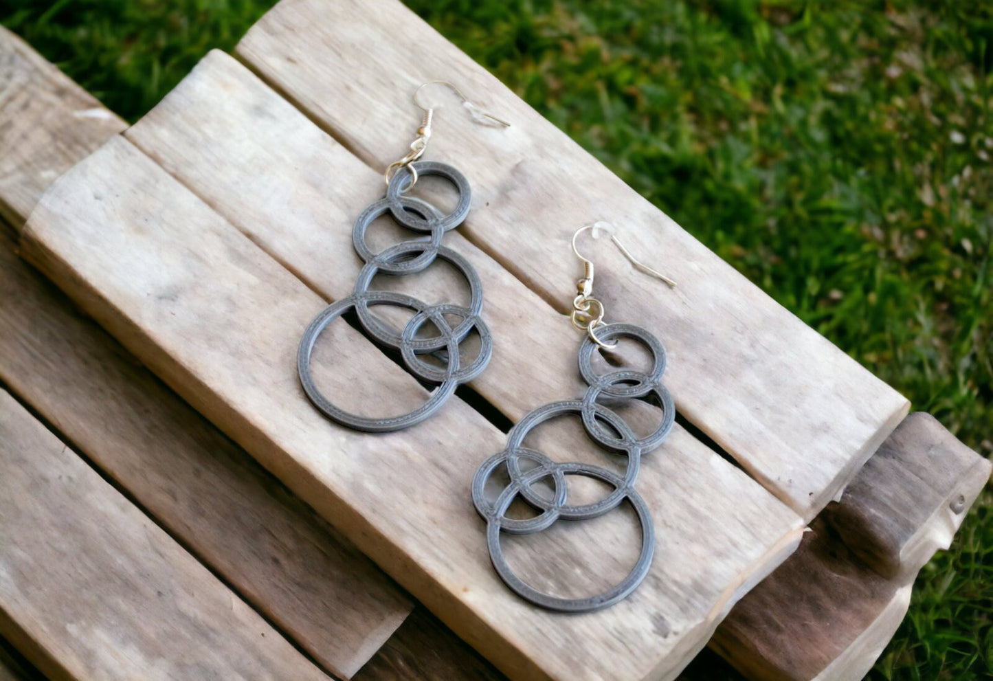 Bubble Earring Necklace Set - Unique 3D Printed Jewelry, Buoyant Burst Bling, Hook Earrings & Pendant for Women