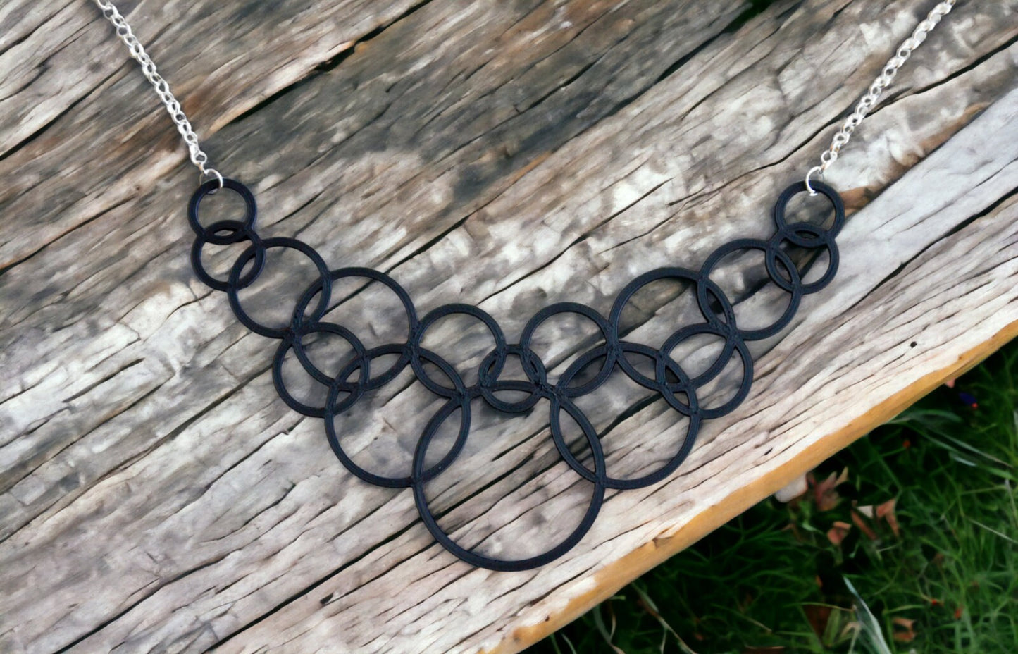 Bubble Earring Necklace Set - Unique 3D Printed Jewelry, Buoyant Burst Bling, Hook Earrings & Pendant for Women