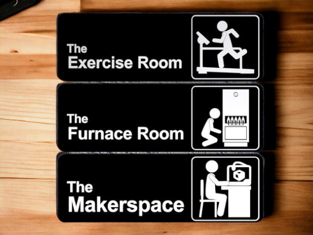 3D Printed Office Signs Plaques Labels in the Style of The Office TV Show - Personalize Your Room, Door, or Wall