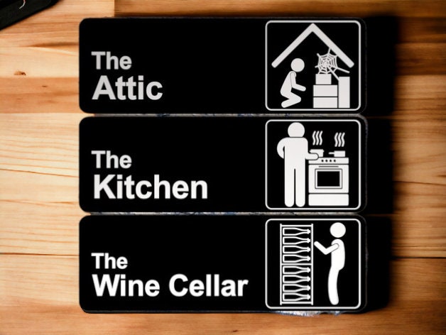 3D Printed Office Signs Plaques Labels in the Style of The Office TV Show - Personalize Your Room, Door, or Wall