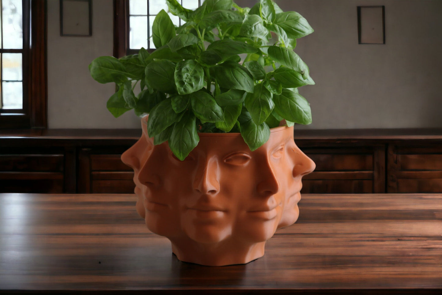 Multi-Face Polyface Planter: Unique 3D-Printed Planter with Drainage, Perfect for Indoor Greenery Decor