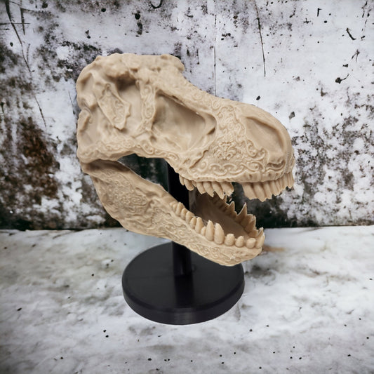 3D Printed Tyrannosaurus Rex Dinosaur Skull Replica - Prehistoric Decor, Unique Gift, Home Display