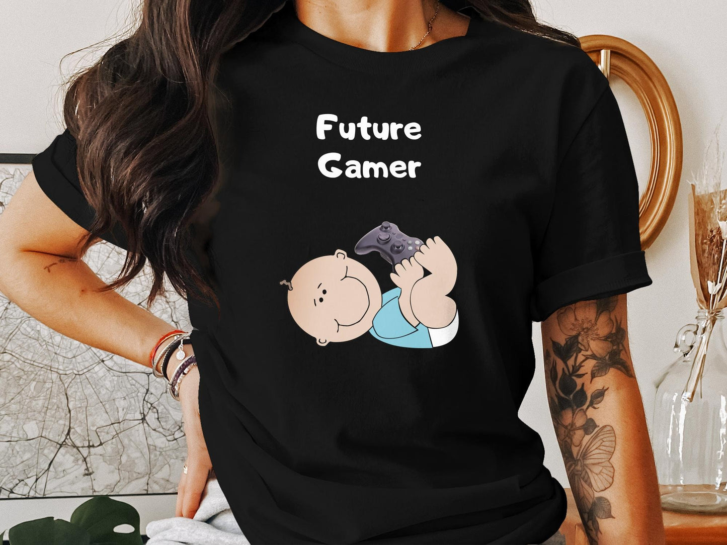Future Gamer Shirt - Funny Baby Video Games Tee geekery t shirt for men women gamers gift geek t-shirt