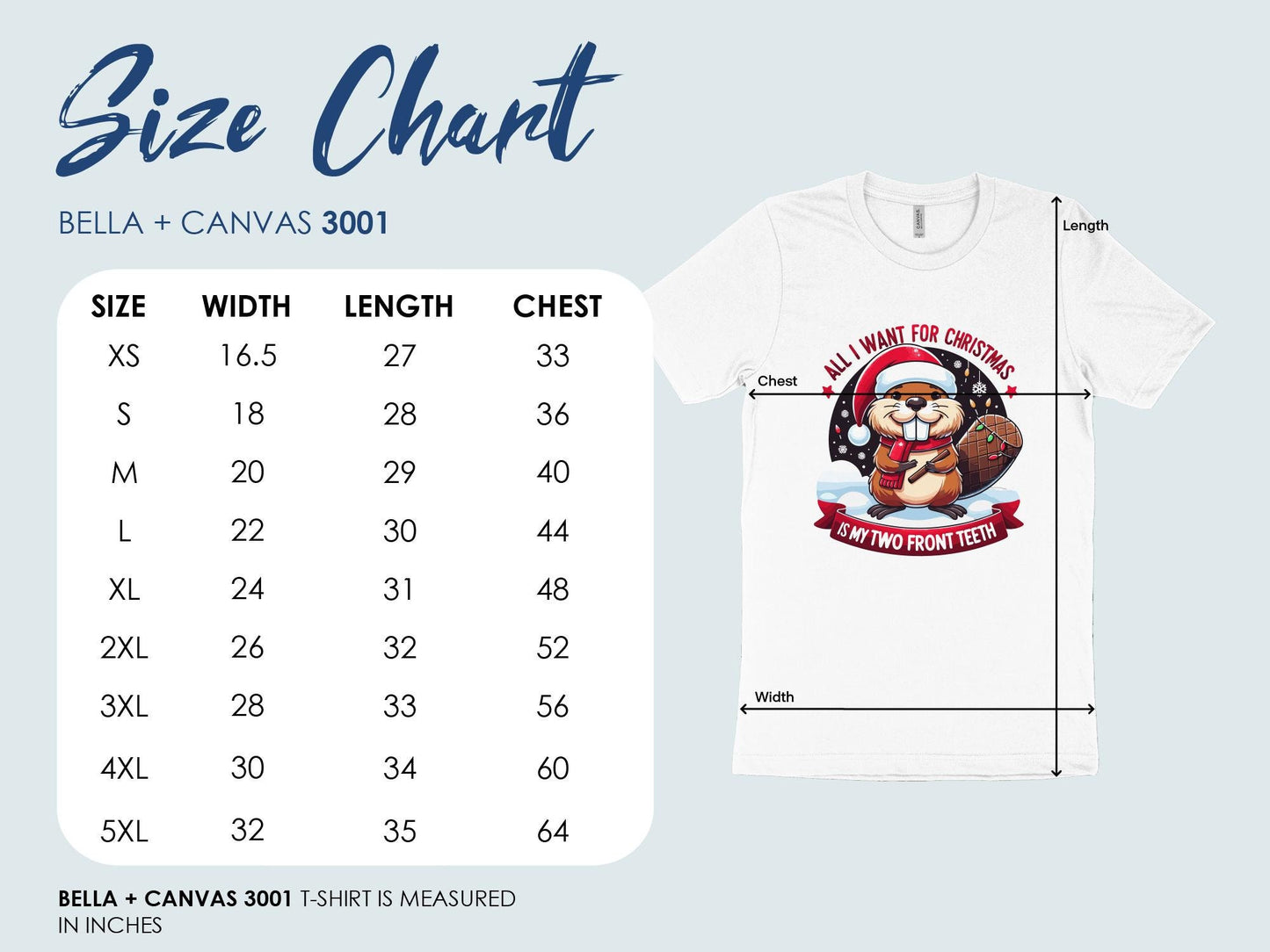 Funny Beaver Christmas Shirt - All I Want for Christmas Is My Two Front Teeth Tee, Cute Holiday Apparel, Gift for Kids & Family