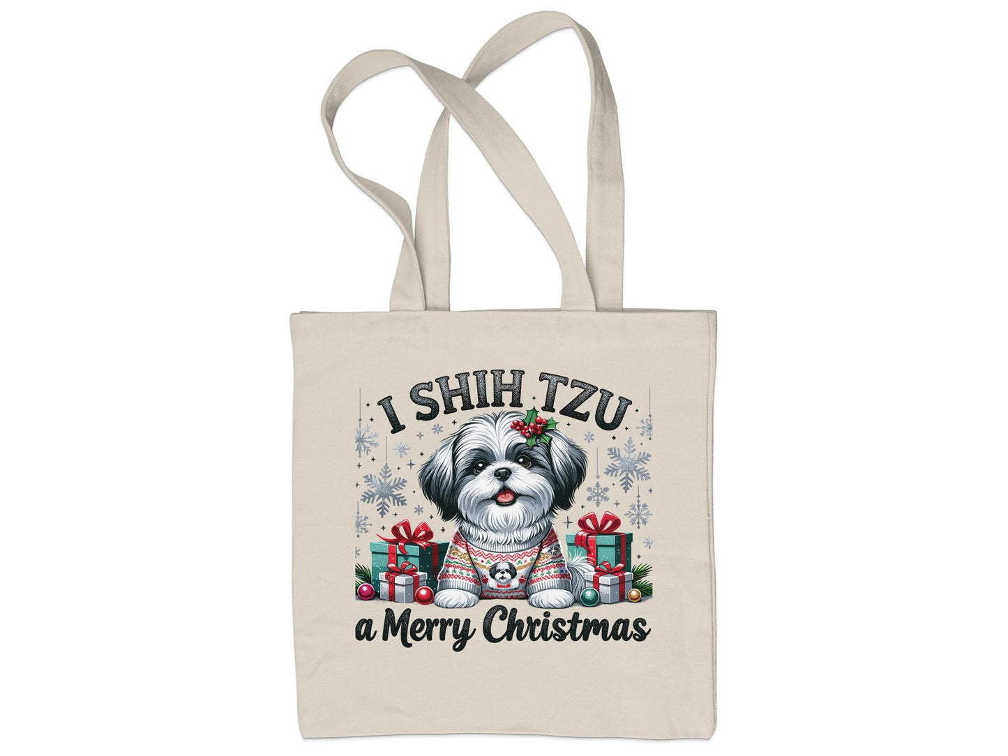 I Shih Tzu a Merry Christmas Tote Bag - A Pawsitively Festive Holiday Tote