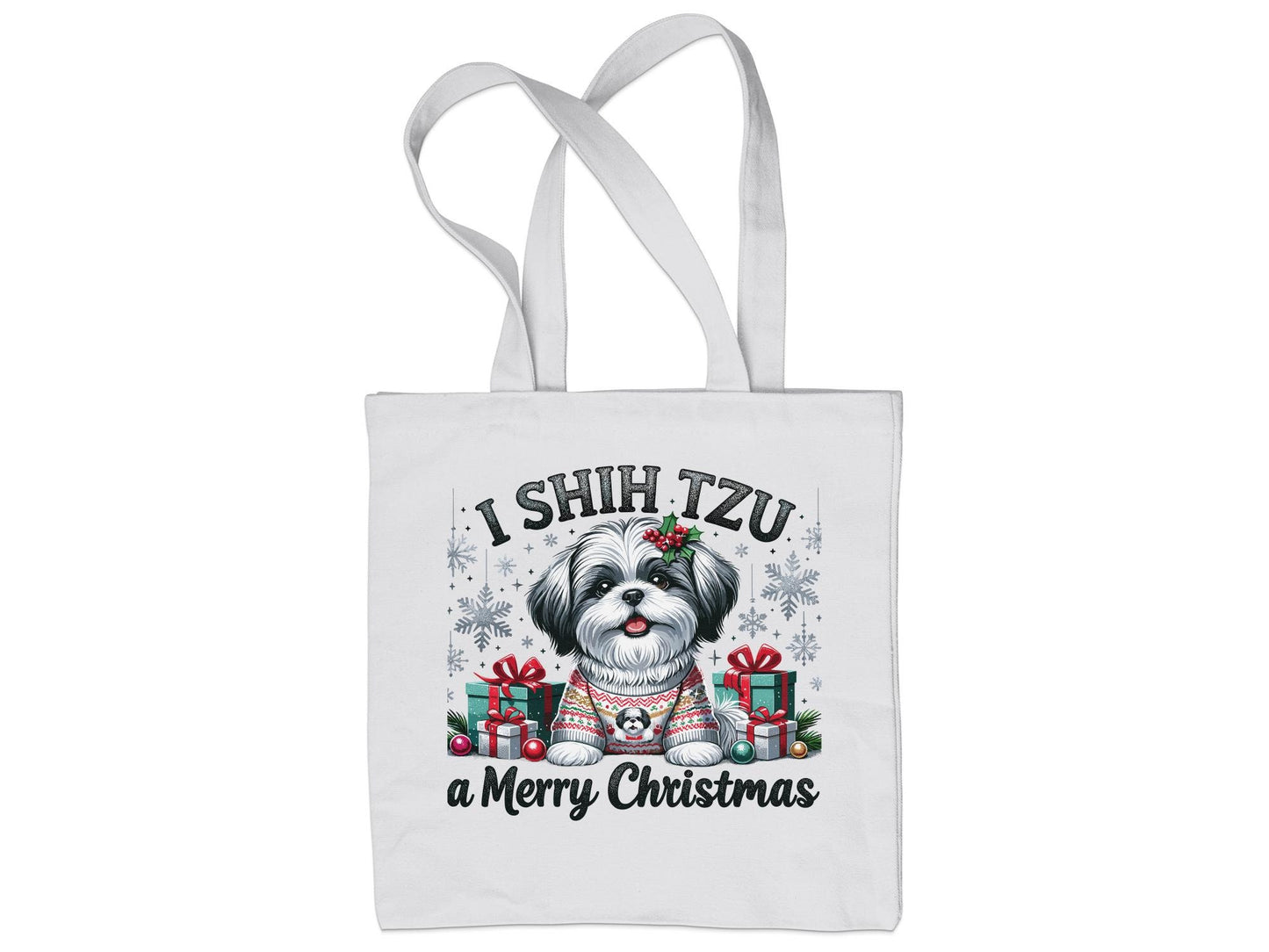 I Shih Tzu a Merry Christmas Tote Bag - A Pawsitively Festive Holiday Tote