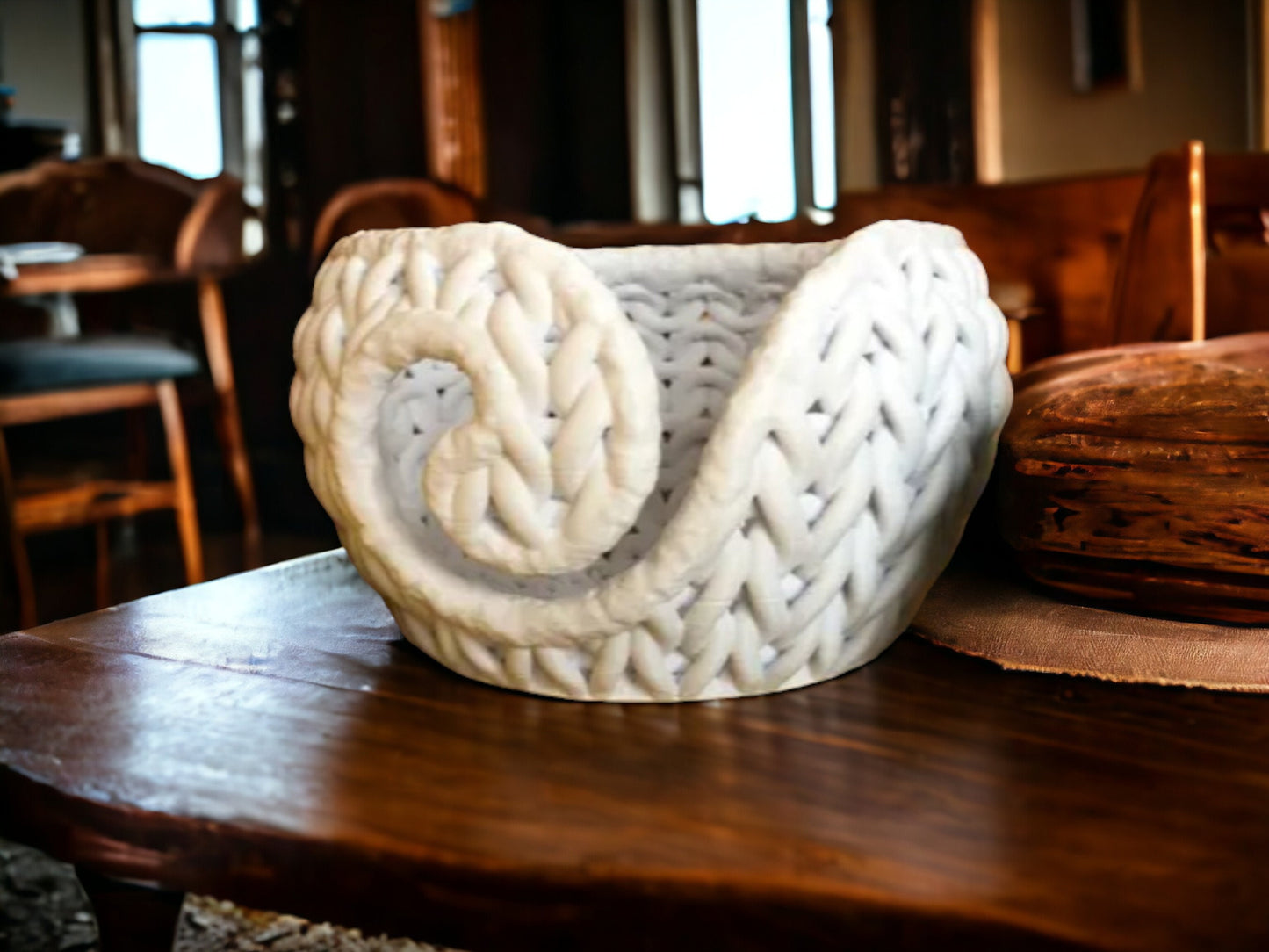 Knit Pattern 3D Printed Yarn Bowl - Perfect Crochet & Knitting Accessory