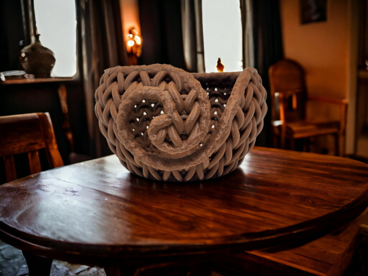 Knit Pattern 3D Printed Yarn Bowl - Perfect Crochet & Knitting Accessory