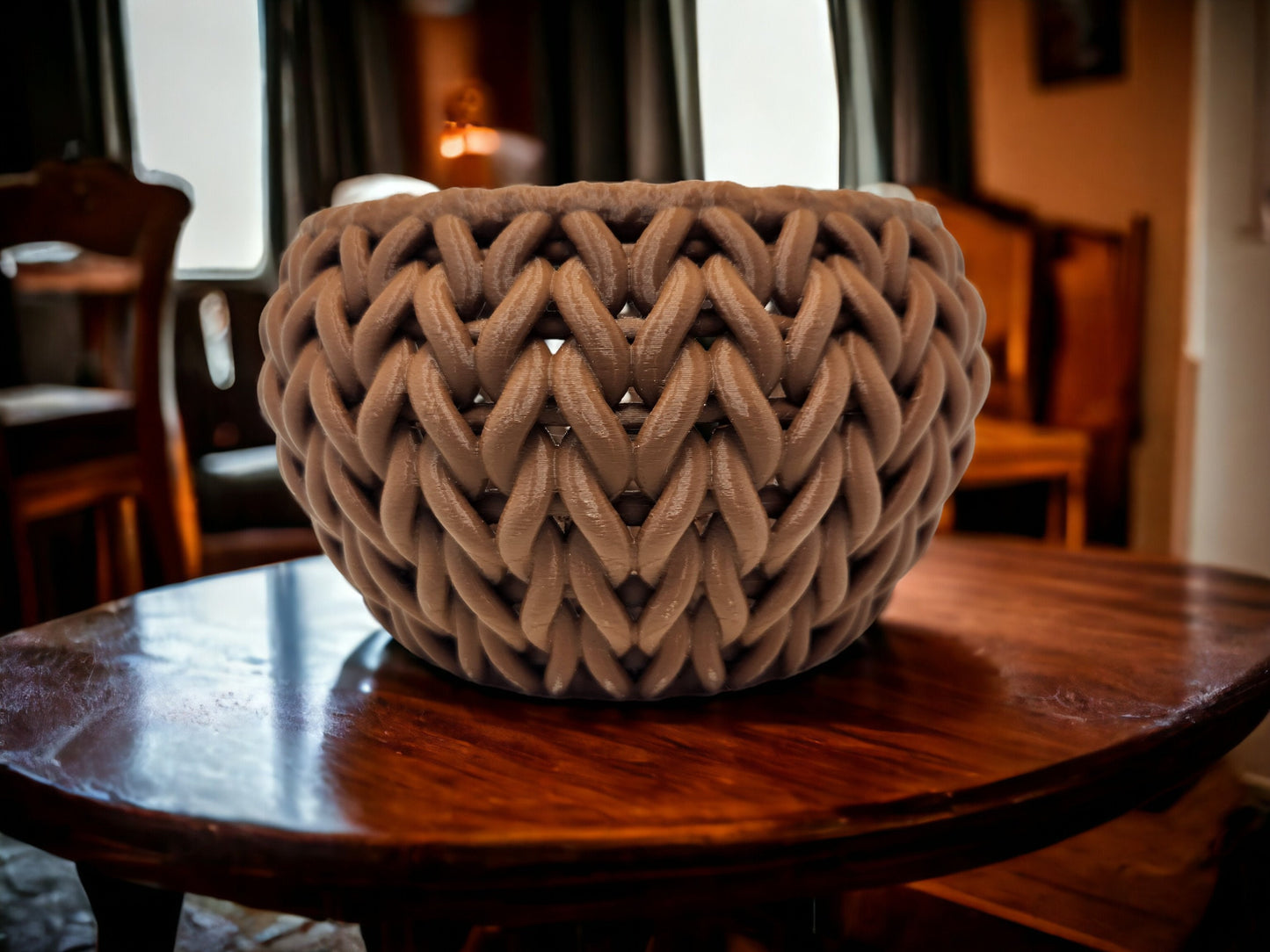 Knit Pattern 3D Printed Yarn Bowl - Perfect Crochet & Knitting Accessory