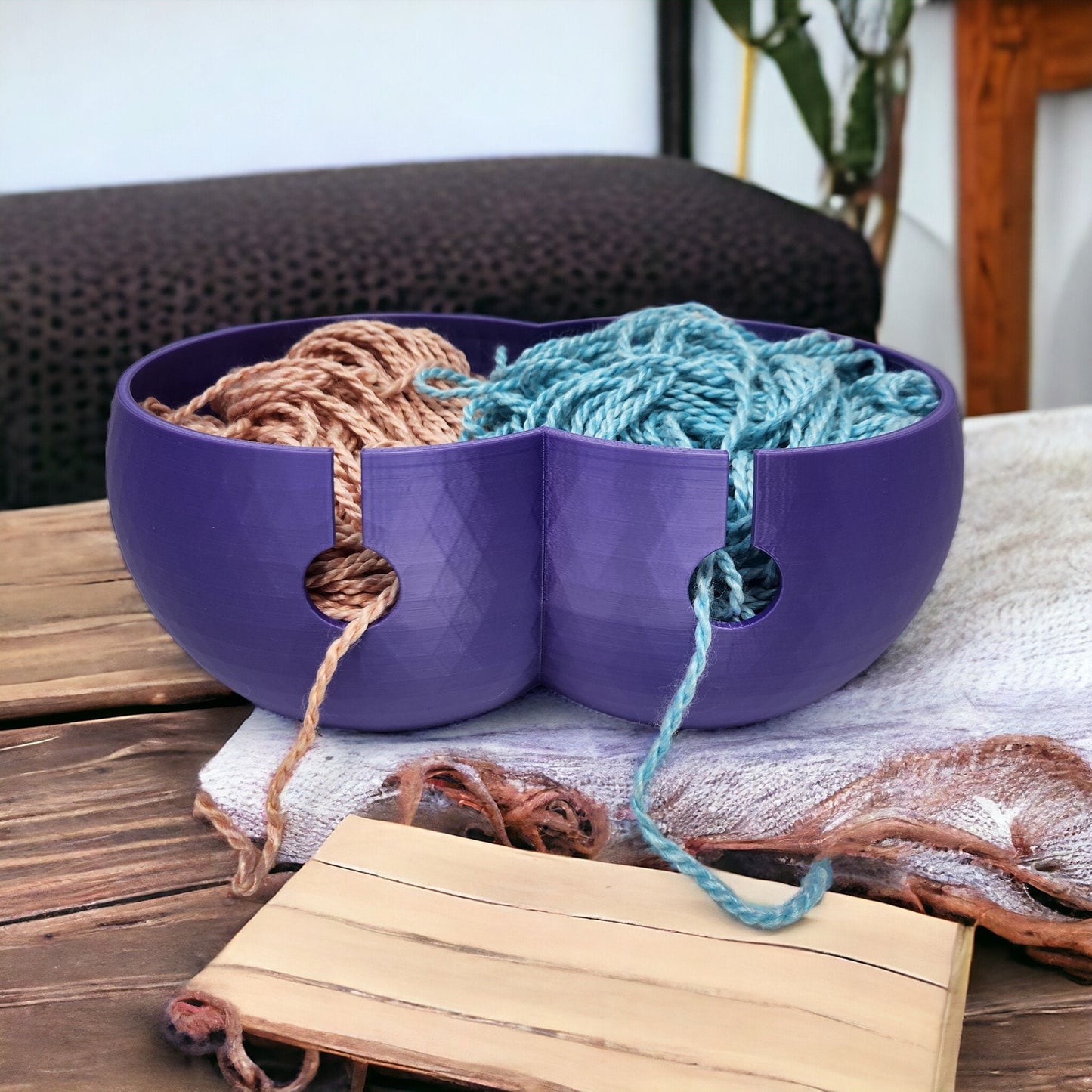 Geometric Yarn Bowl - 3D Printed, Single/Double Options, Cute Kitty Pattern, Knitting Essentials, Jewelry & Coin Holder