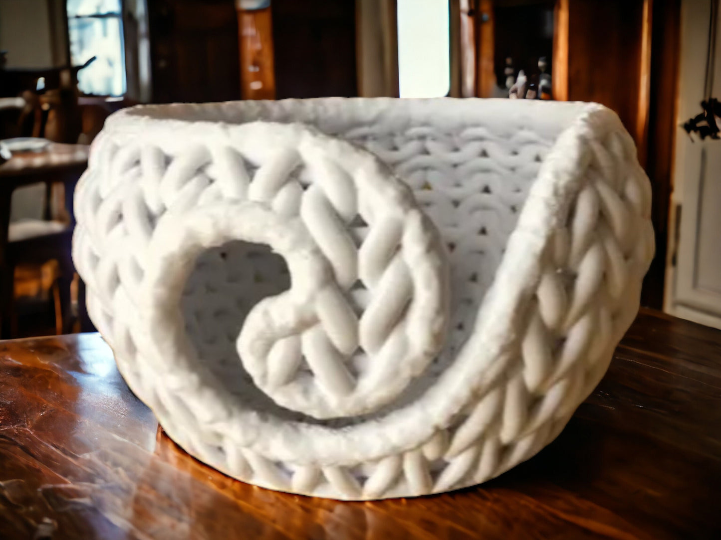 Knit Pattern 3D Printed Yarn Bowl - Perfect Crochet & Knitting Accessory