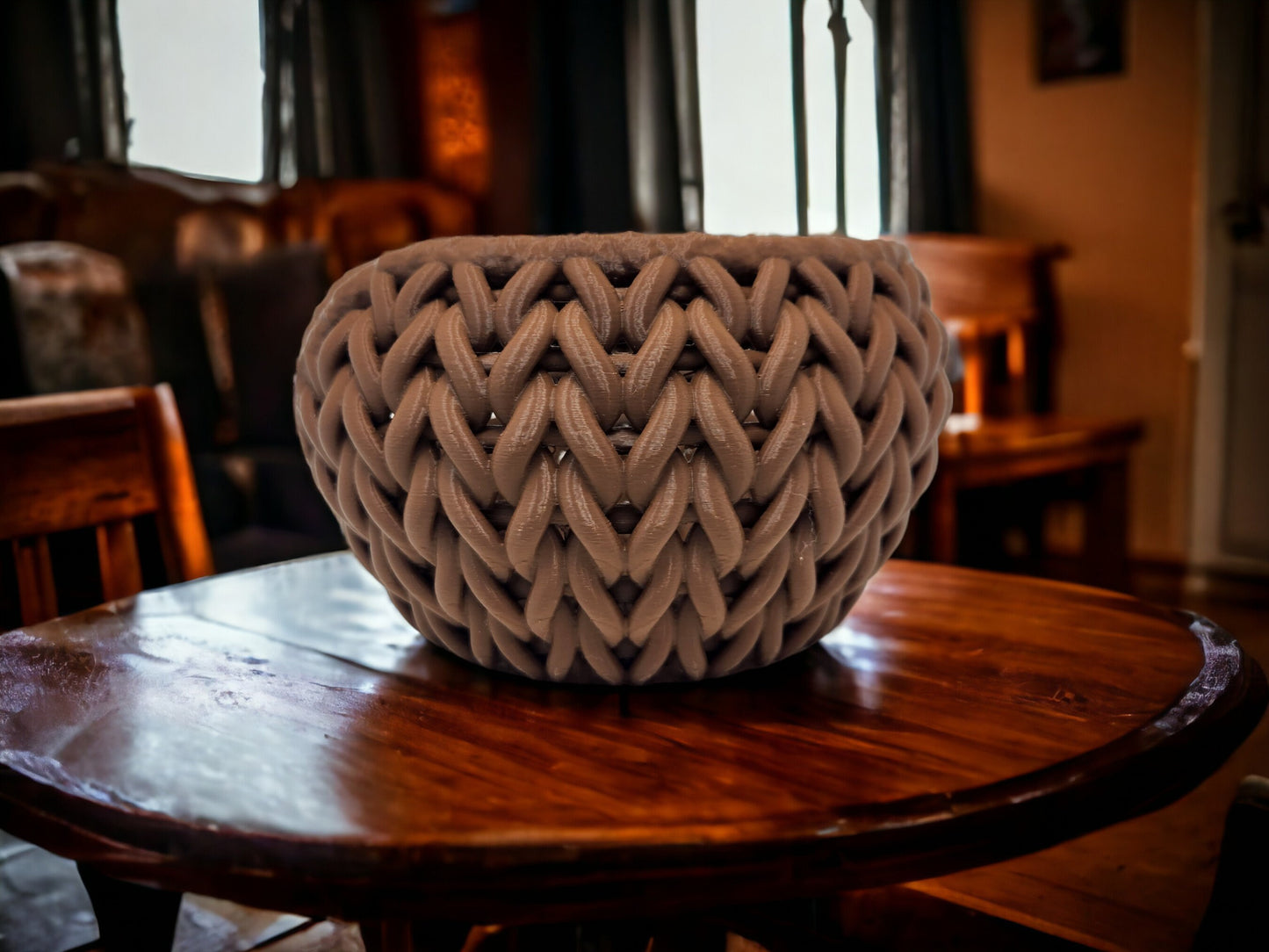 Knit Pattern 3D Printed Yarn Bowl - Perfect Crochet & Knitting Accessory