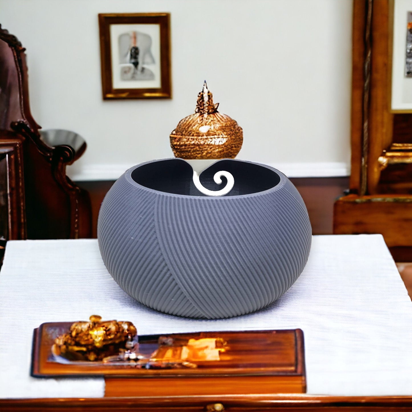 Yarn Bowl - 3D Printed Knit Pattern, Perfect for Crochet & Knitting Projects, Unique Gift for Yarn Lovers