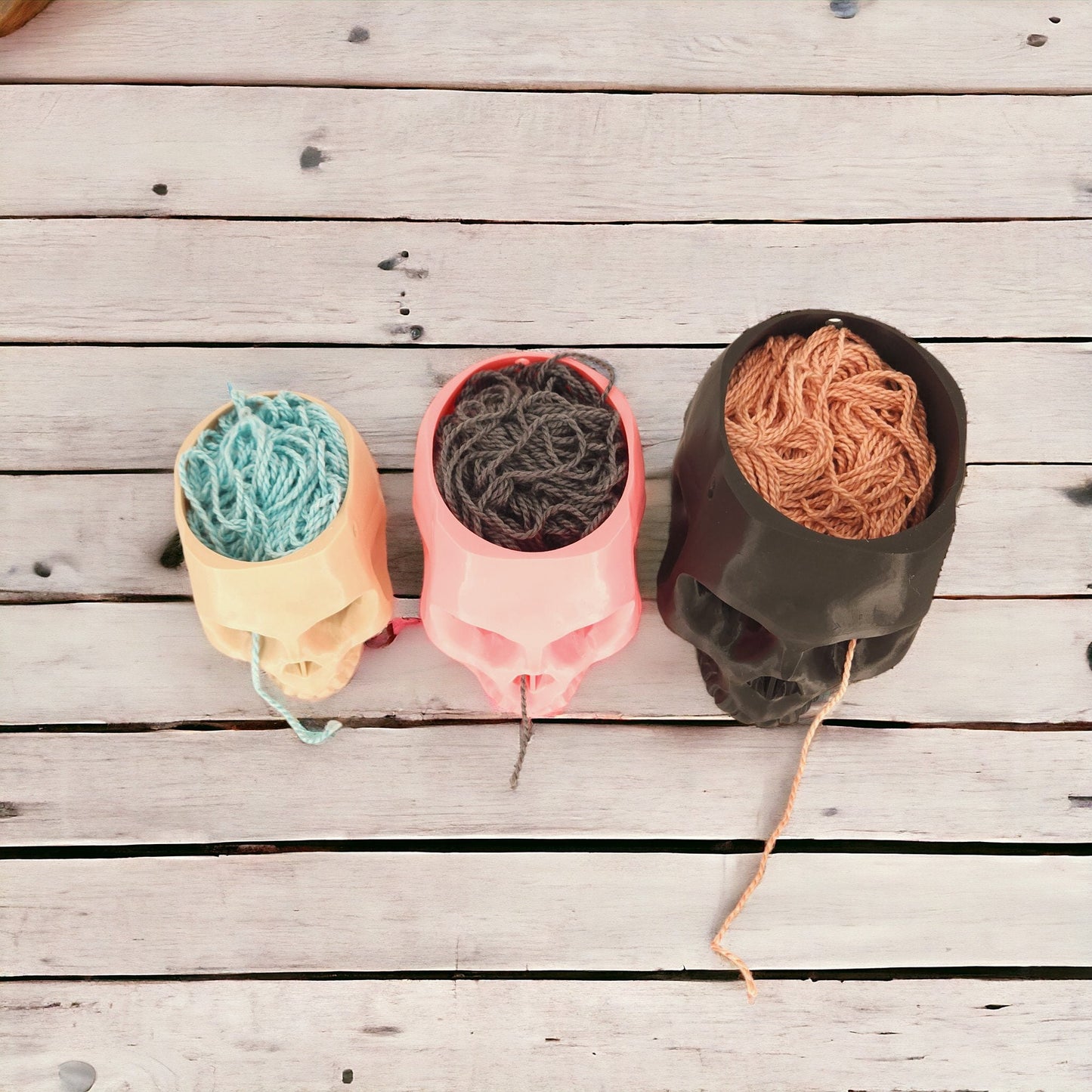 Skull Yarn Bowl - Unique Gothic Yarn Holder 3D Printed Great Gift Idea for Knitters & Crocheters