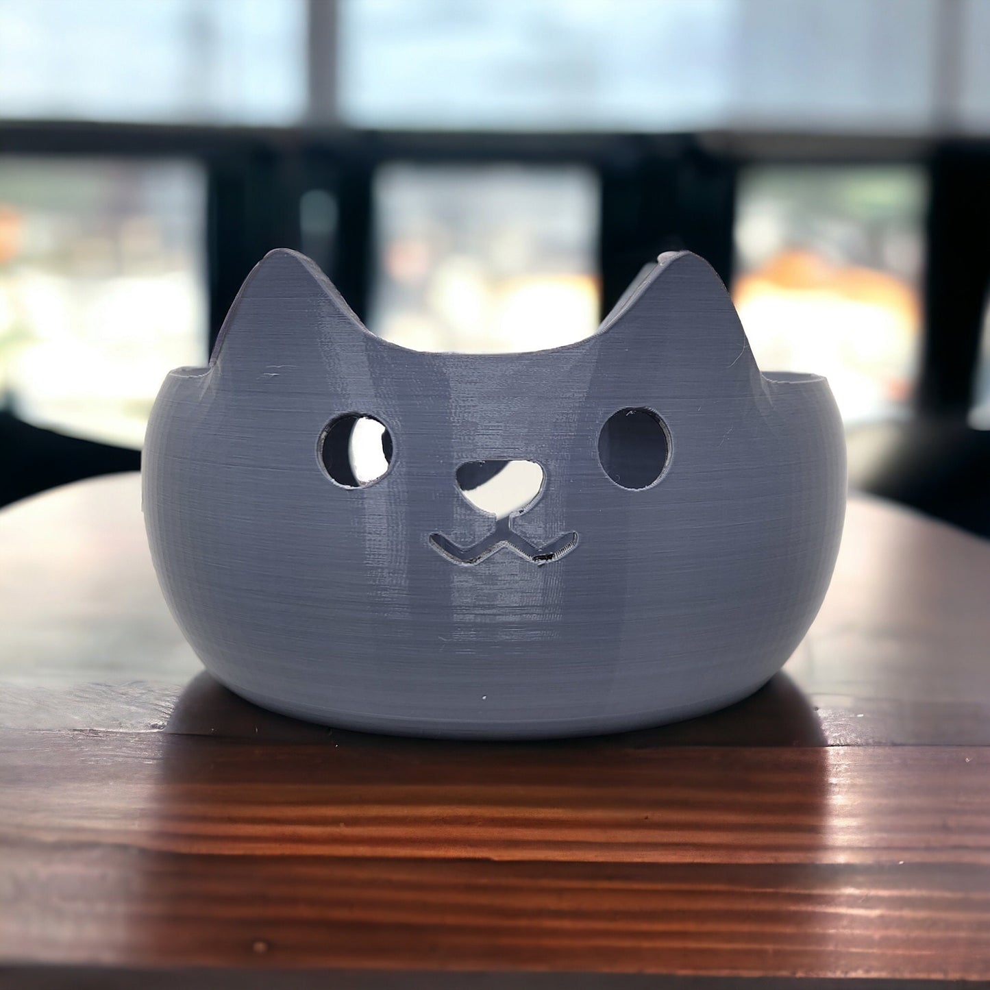 Cat Head Shaped Yarn Bowl - Perfect Knitting & Crochet Enthusiast Feline Themed Gift  Accessory