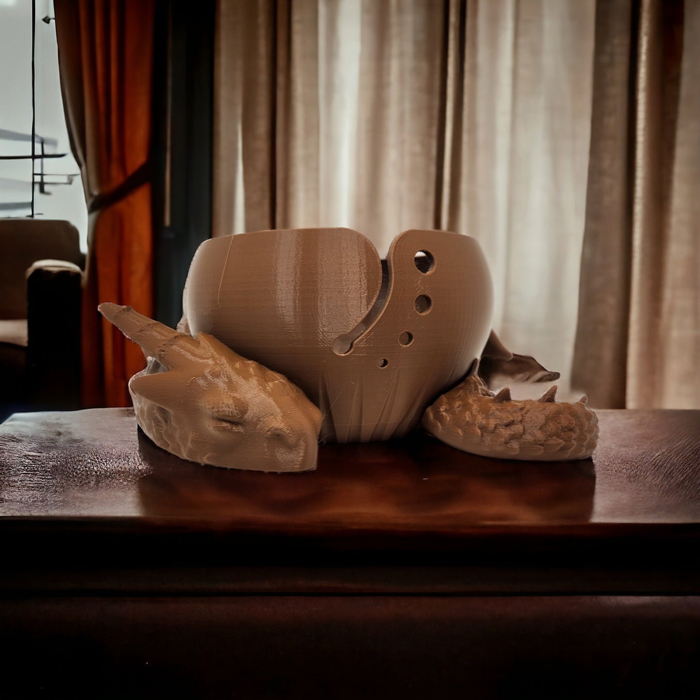 Sleeping Dragon 3D-Printed Yarn Bowl - Perfect for Crochet and Knitting | Trinkets, Candy, Jewelry, or Coins