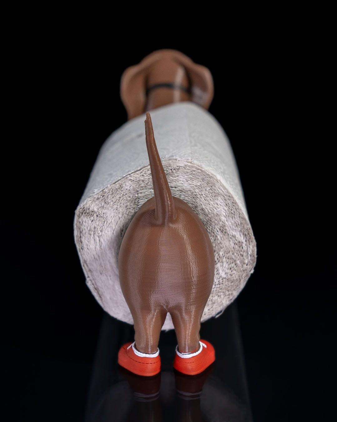 Wiener Dog Paper Towel Holder - Unique 3D Printed Dachshund Kitchen Decor - Modern & Quirky Countertop Accessory