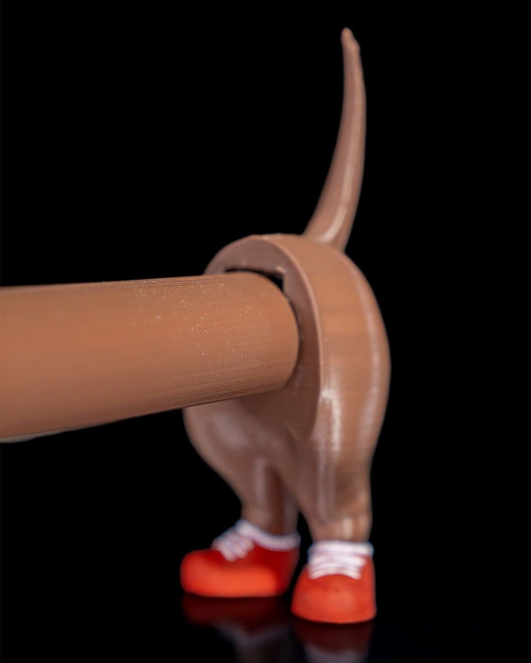 Wiener Dog Paper Towel Holder - Unique 3D Printed Dachshund Kitchen Decor - Modern & Quirky Countertop Accessory